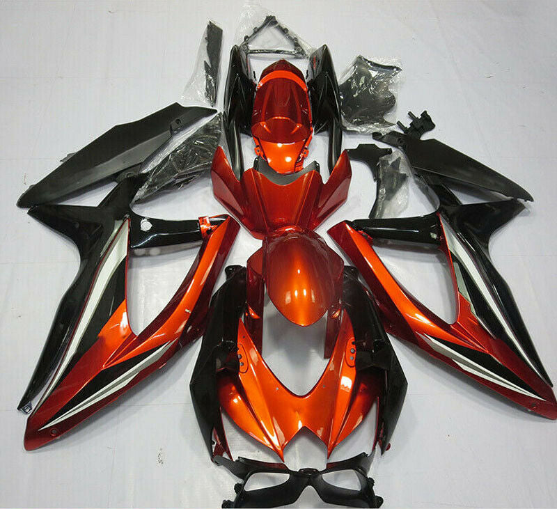 Kit de carénage en plastique injecté orange pour Suzuki GSXR600/750 2008-2010