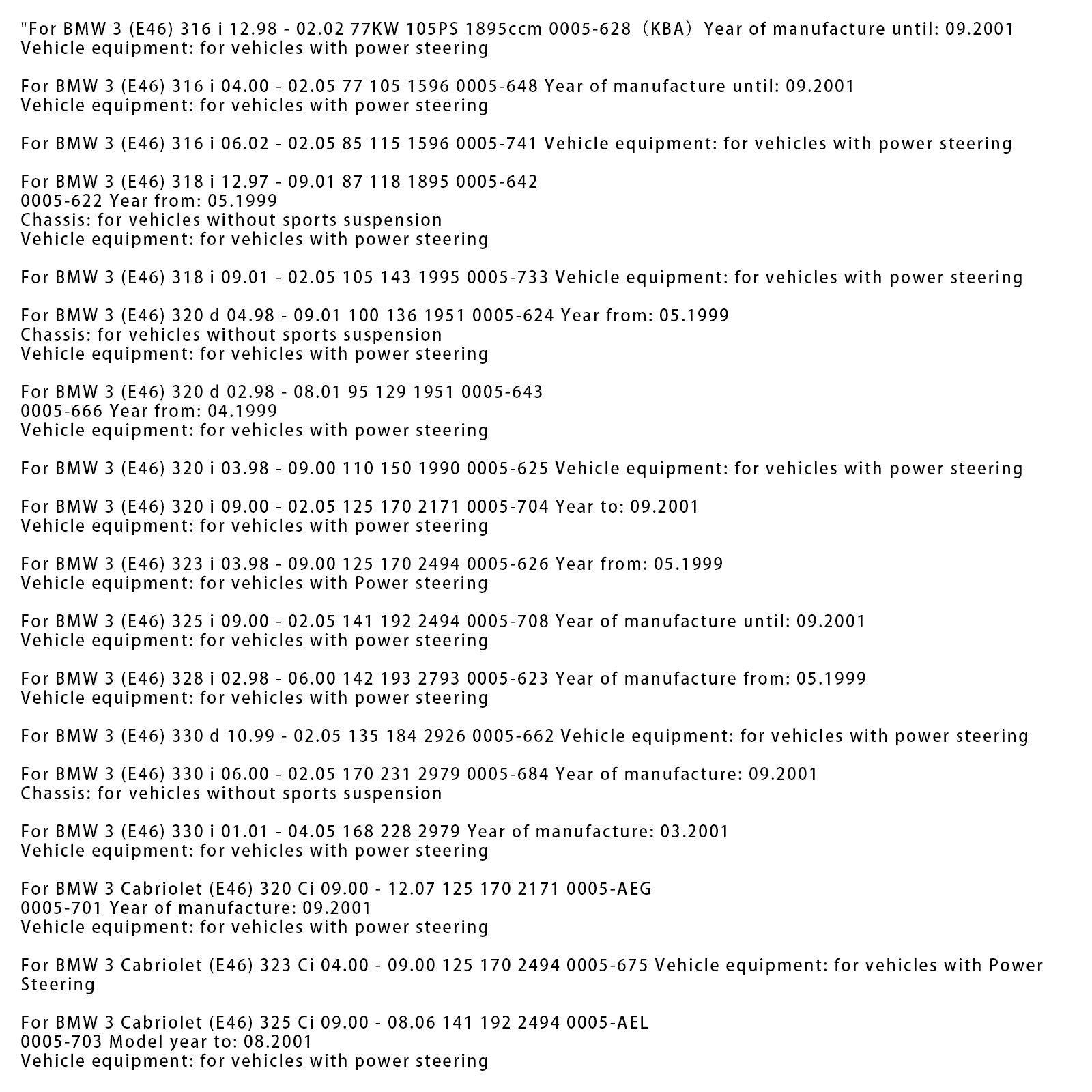 Hidravlični servo volan za BMW 3 Touring E46 318i 320i 325i 4410A139 32136750200
