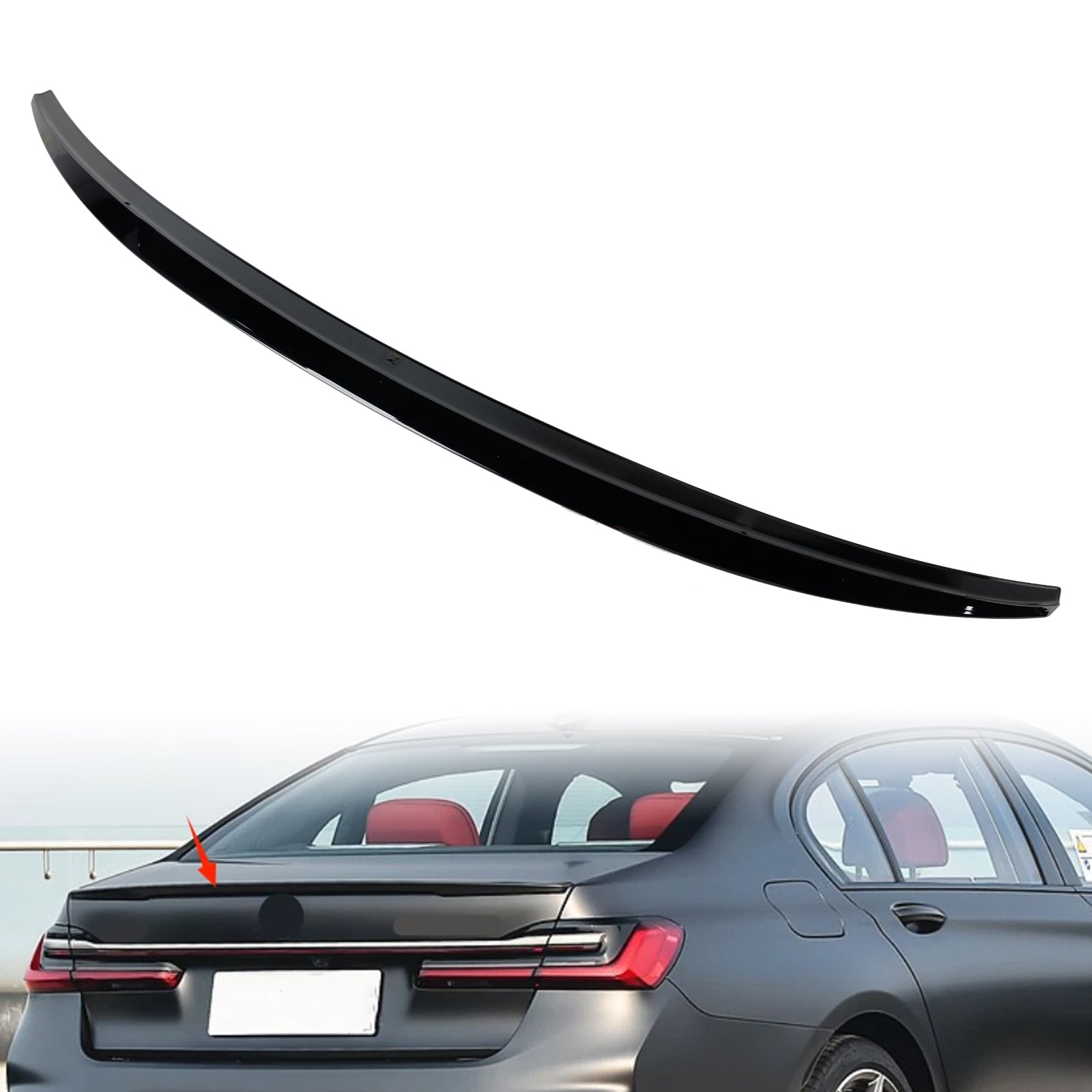Czarny błyszczący tylny spoiler bagażnika do BMW serii 7 G11 G12 750i 740i 2015-2022