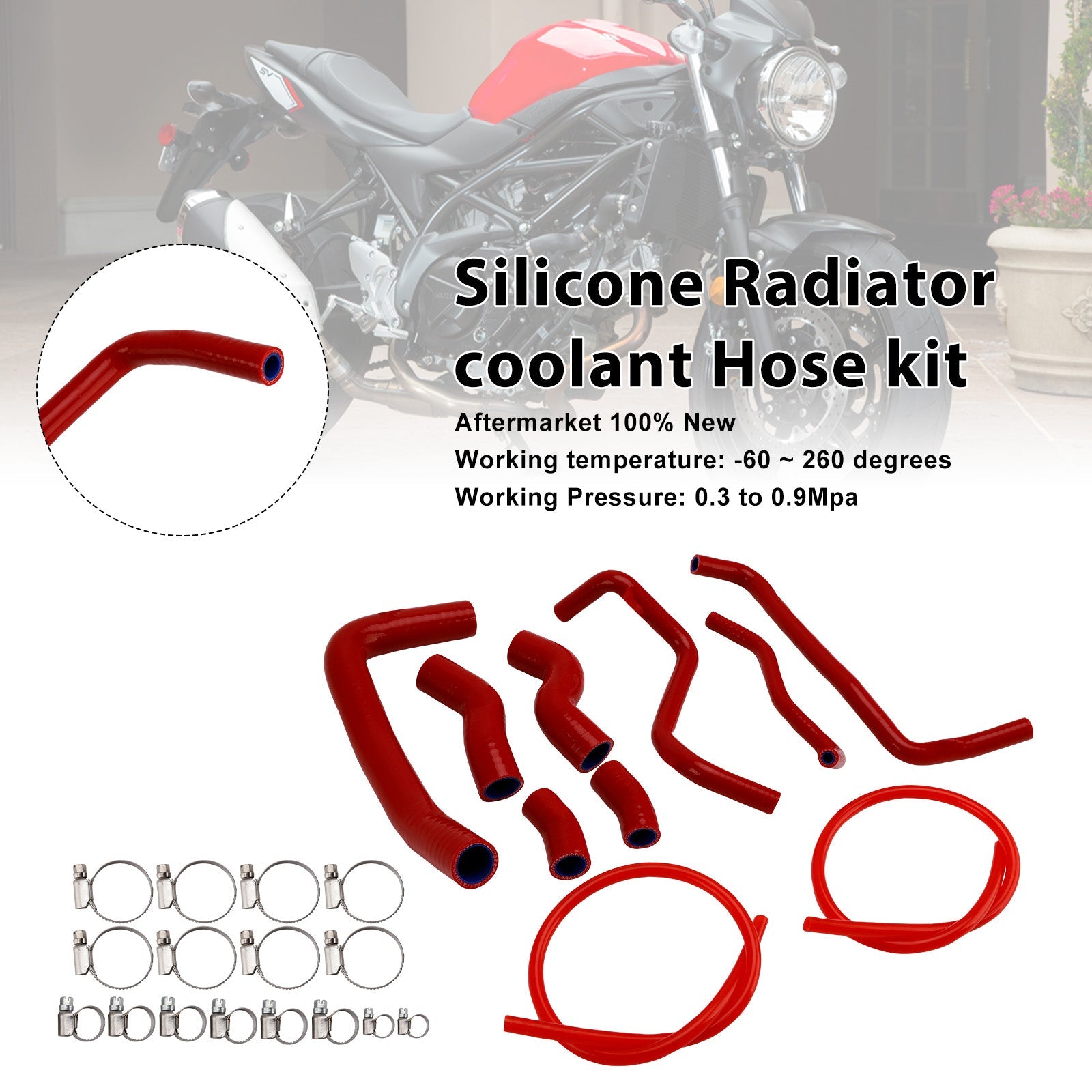Durite de refroidissement en silicone pour radiateur Suzuki SV 650 (2016-2025)