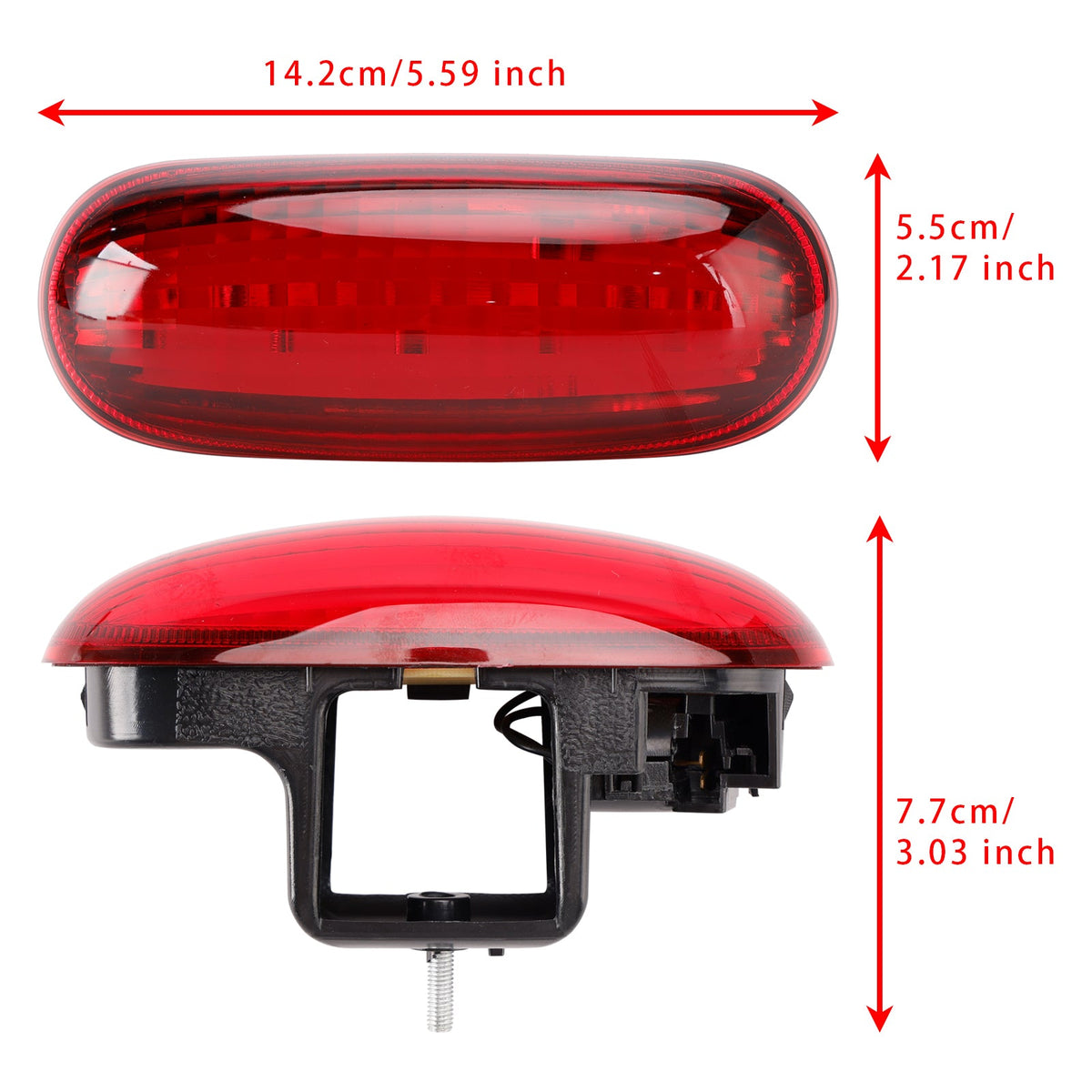 Troisième feu stop arrière surélevé 93850108 pour Vauxhall Vivaro A X83 01-2014 Rouge