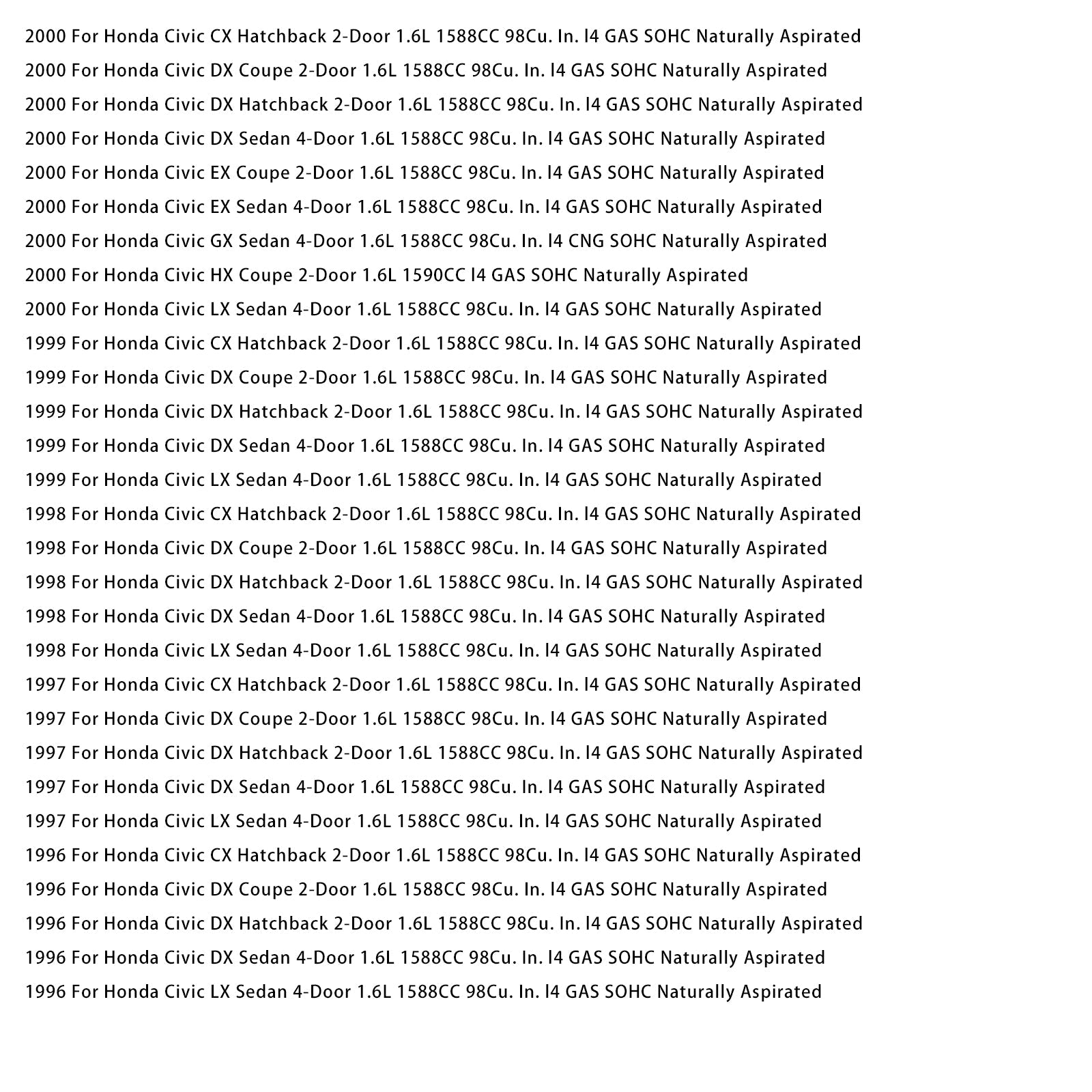 Corpo farfallato per Honda Civic CX DX EX (1996-2000) - Numero di parte : 16400-P2P-A51