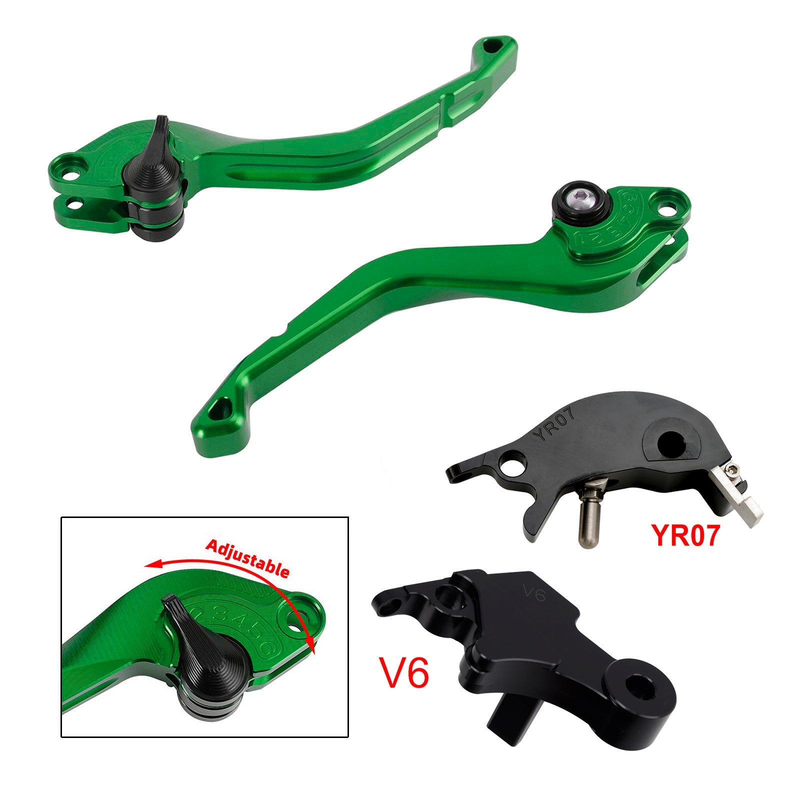 Levier de frein et d'embrayage court CNC compatible avec YAMAHA XSR900 XSR900GP MT-09 MT-09SP 24-25