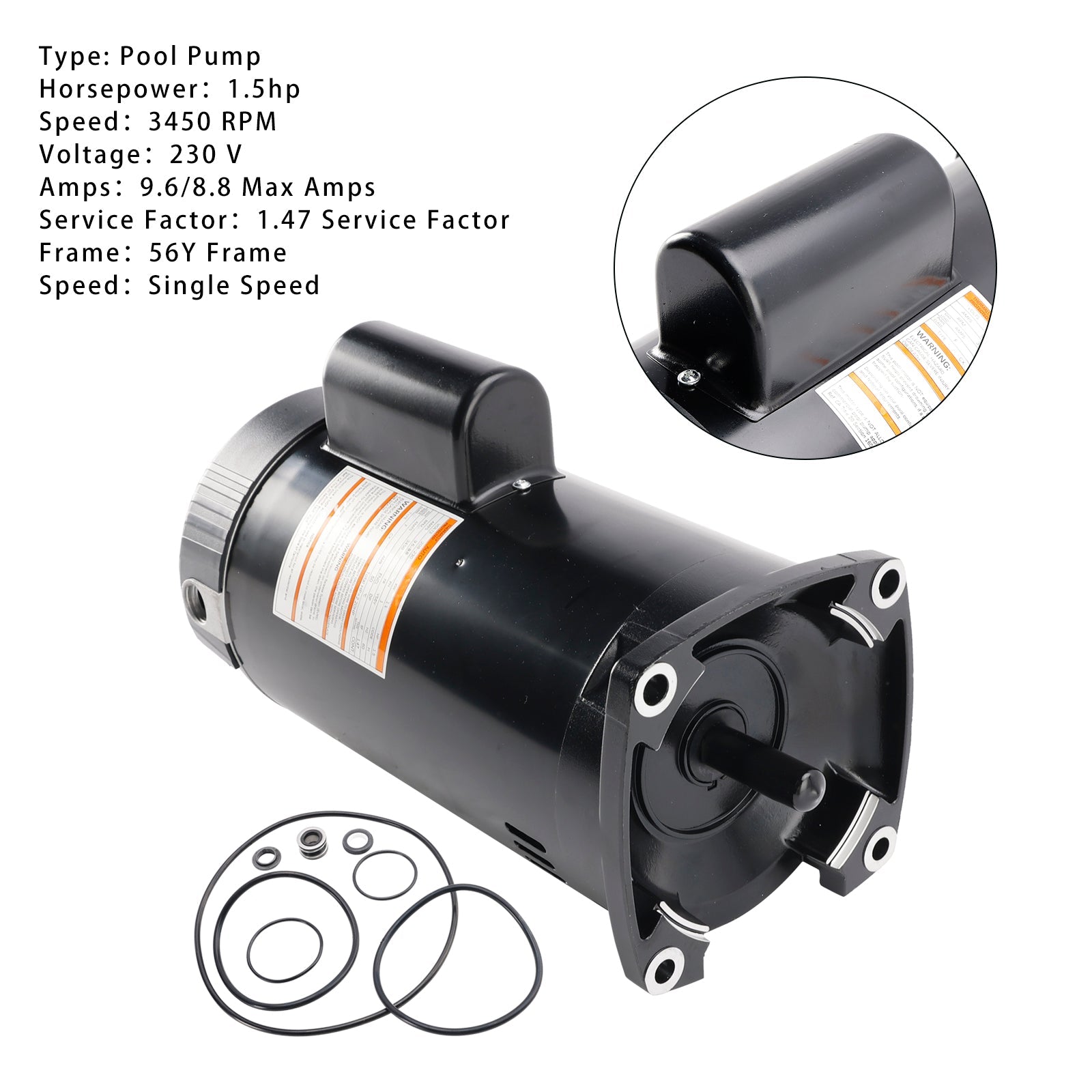 B2842 1.5 CV Motor de piscina 230 V 3 450 RPM