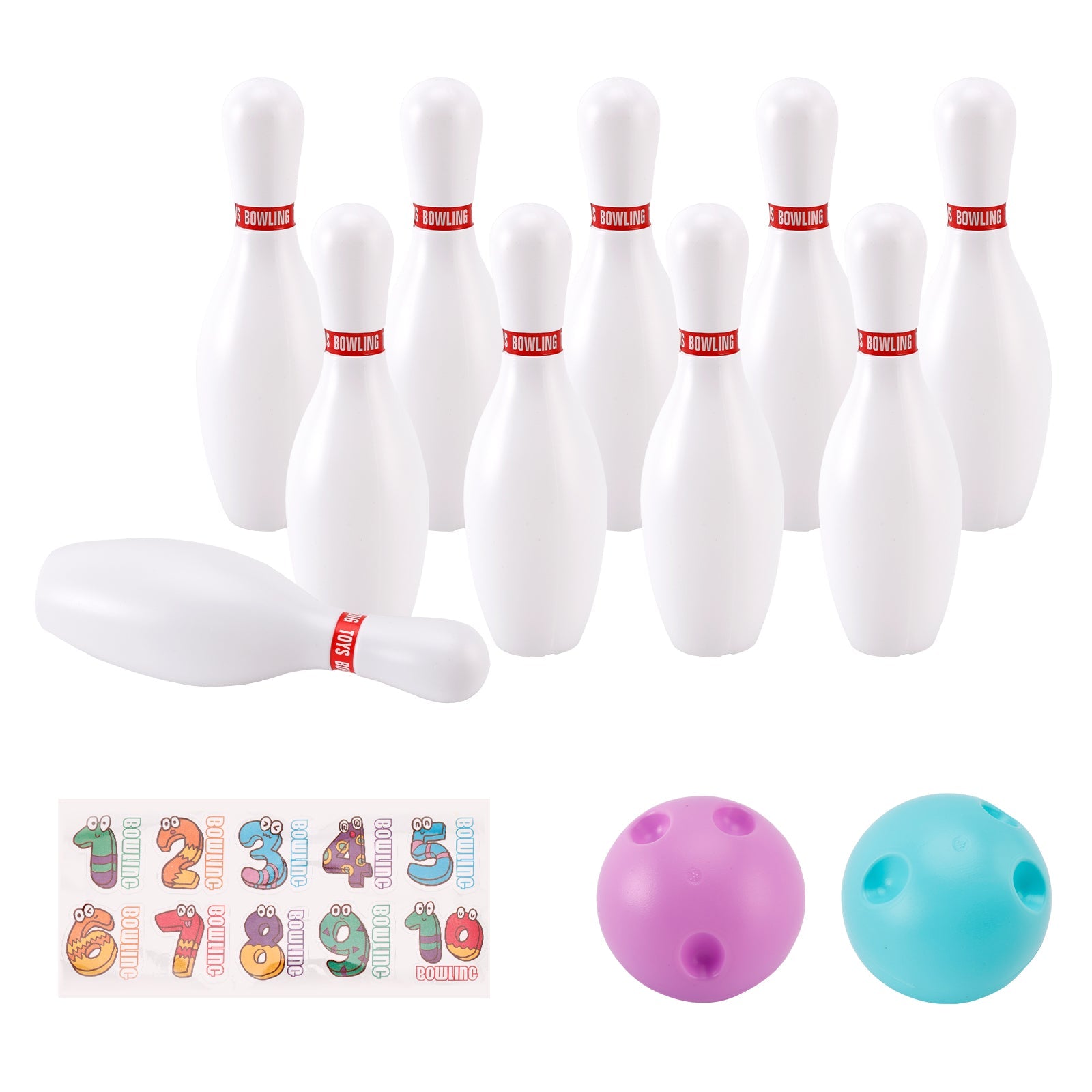 Ensemble de boules de bowling lumineuses de 19 cm pour enfants, jeu de fête d&#39;intérieur et d&#39;extérieur, jouet cadeau