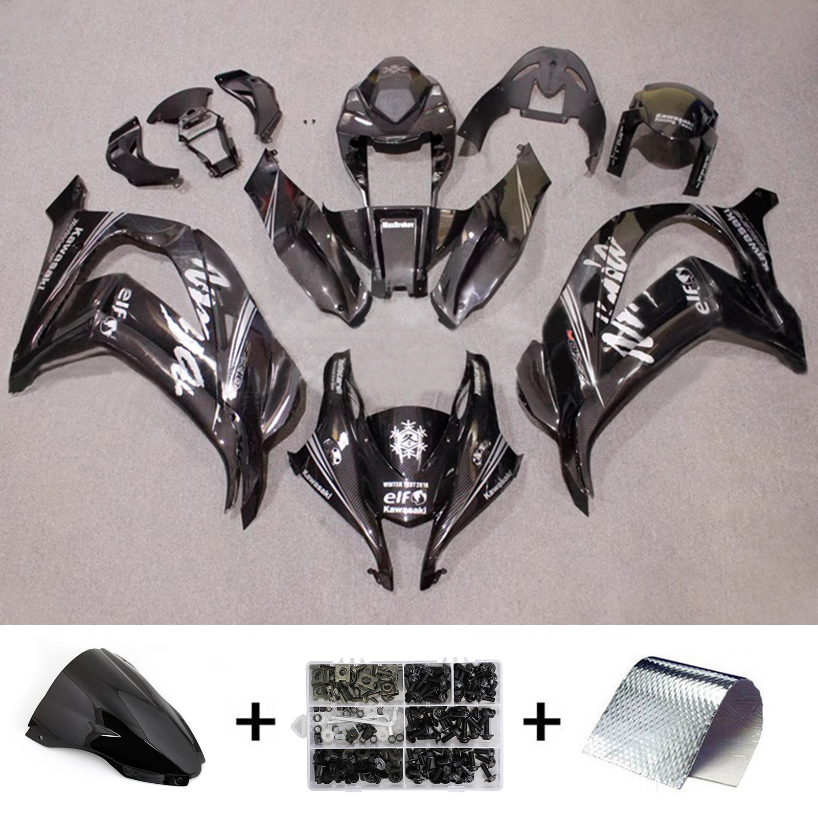 Kit de carénage injecté en plastique ABS compatible avec Kawasaki ZX10R 2016-2020