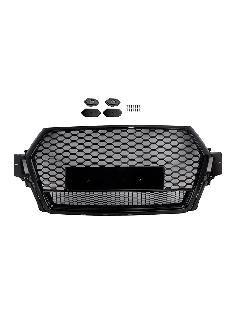 Grille de ventilation de pare-chocs avant en maille noir brillant pour Audi Q7 SQ7 (2016-2019) - Référence : 4M0853651F