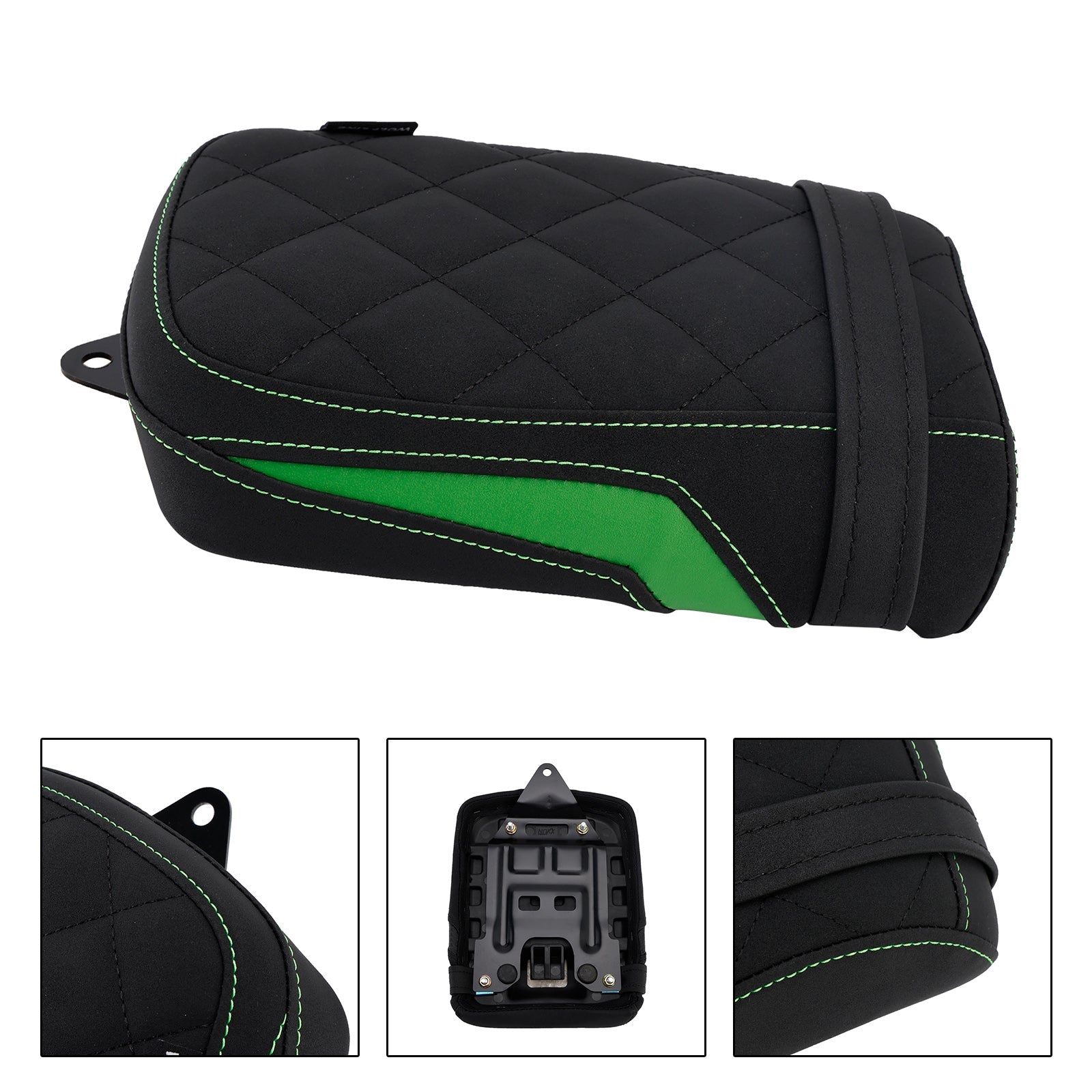 Coussin de selle passager arrière plat en polyuréthane noir pour Kawasaki Eliminator 500 (2024-2025).
