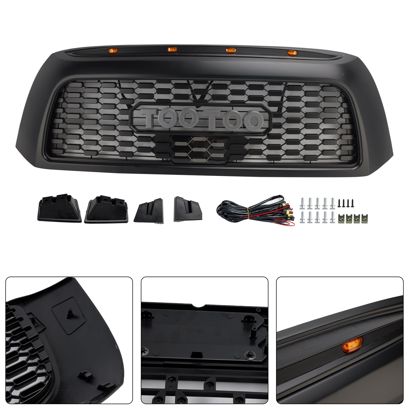 Calandre avant nid d'abeille noire pour Toyota Tundra TRD PRO (2006-2009)