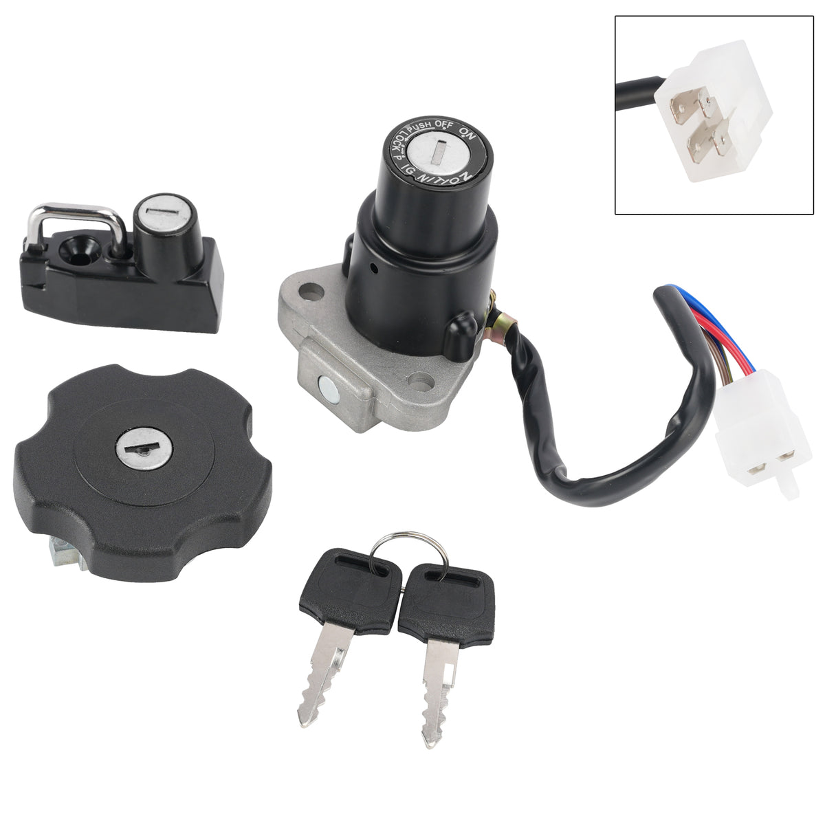 KIT SERRURES BOUCHON 4 fils Jeu de Clef pour Yamaha XT 600 XT600 1990-1995