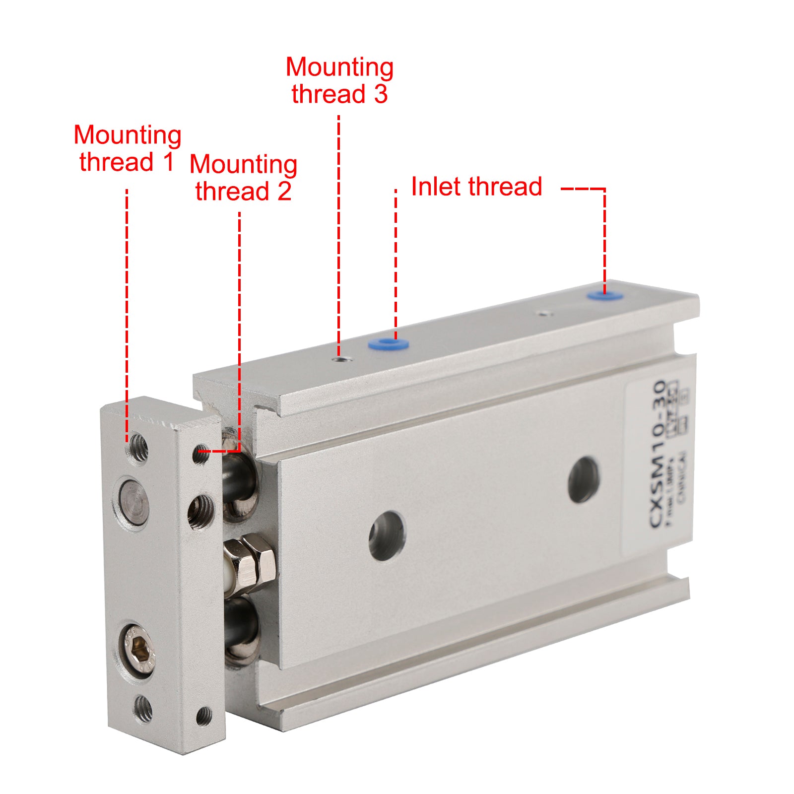 Vérin pneumatique à double tige SMC CXSM10-30 CXSM1030, vérin pneumatique à double effet