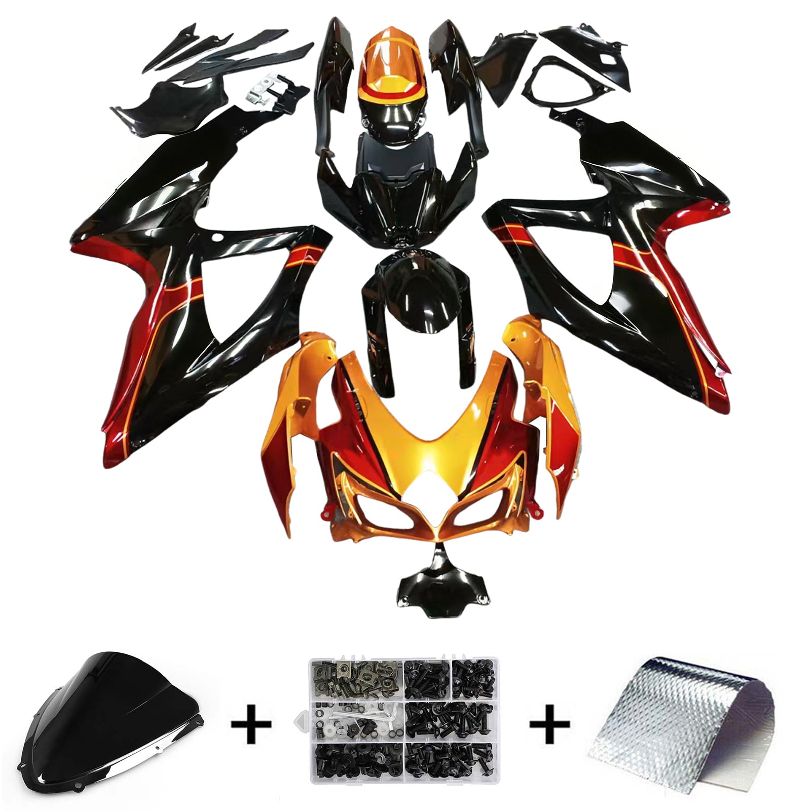 Kit de carénage par injection, carrosserie en plastique ABS pour Suzuki GSXR 600/750 2008-2010 K8