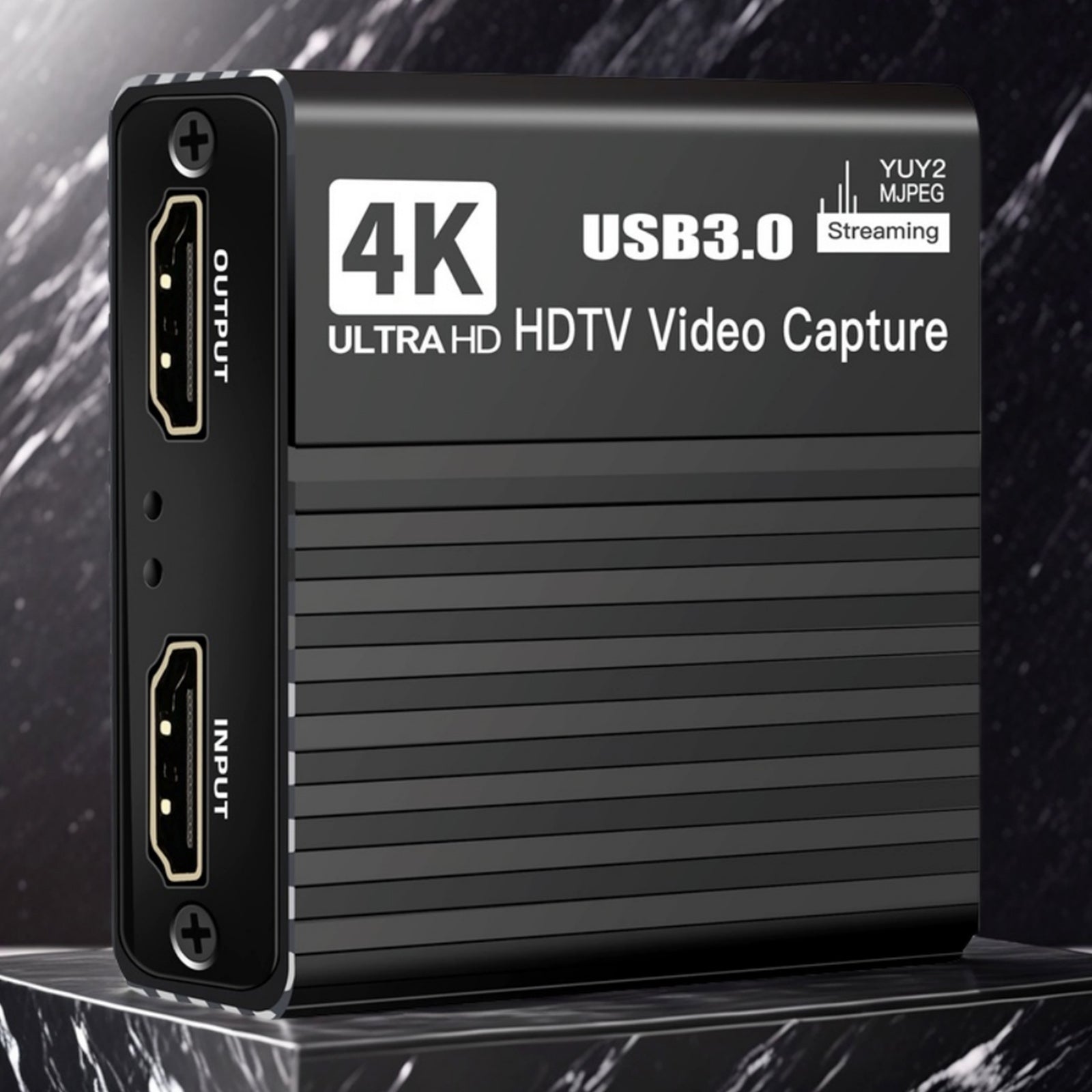 Carte de capture vidéo USB 3.0 Boîtier d'enregistrement HDMI 4K Microphone de diffusion en direct de jeu