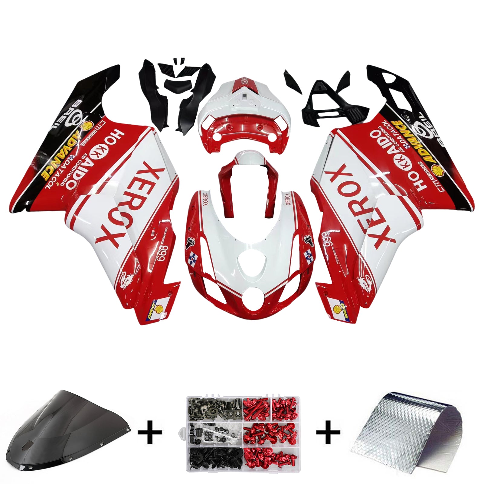 Amotopart Carénage Kit Carrosserie ABS pour Ducati 999 749 2003 2004 Générique