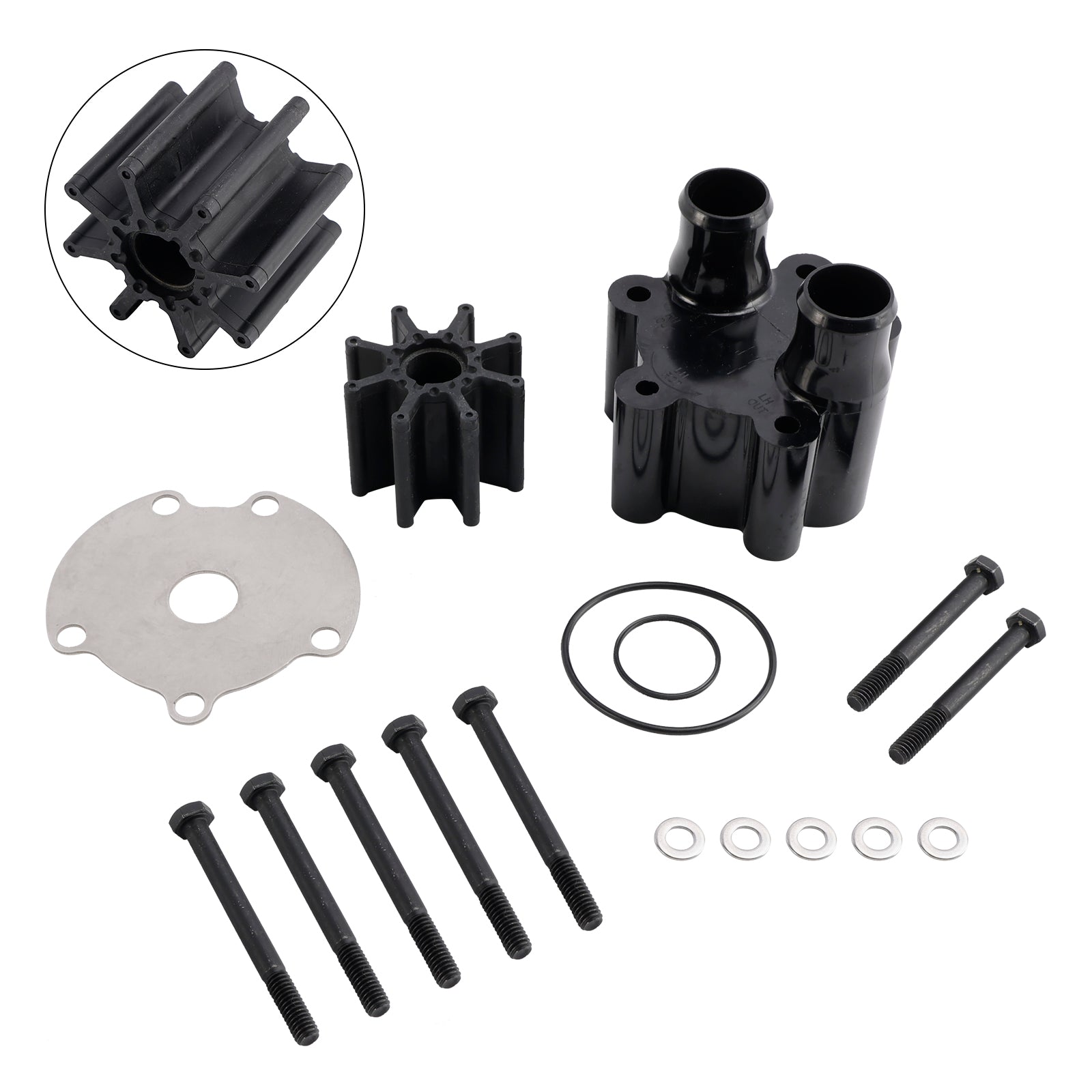 Kit de turbina de bomba de agua para Mercruiser Alpha y Bravo 4.3, 5.0, 5.7, 6.2, 7.4 y 8.2 L V6/86-807151A7