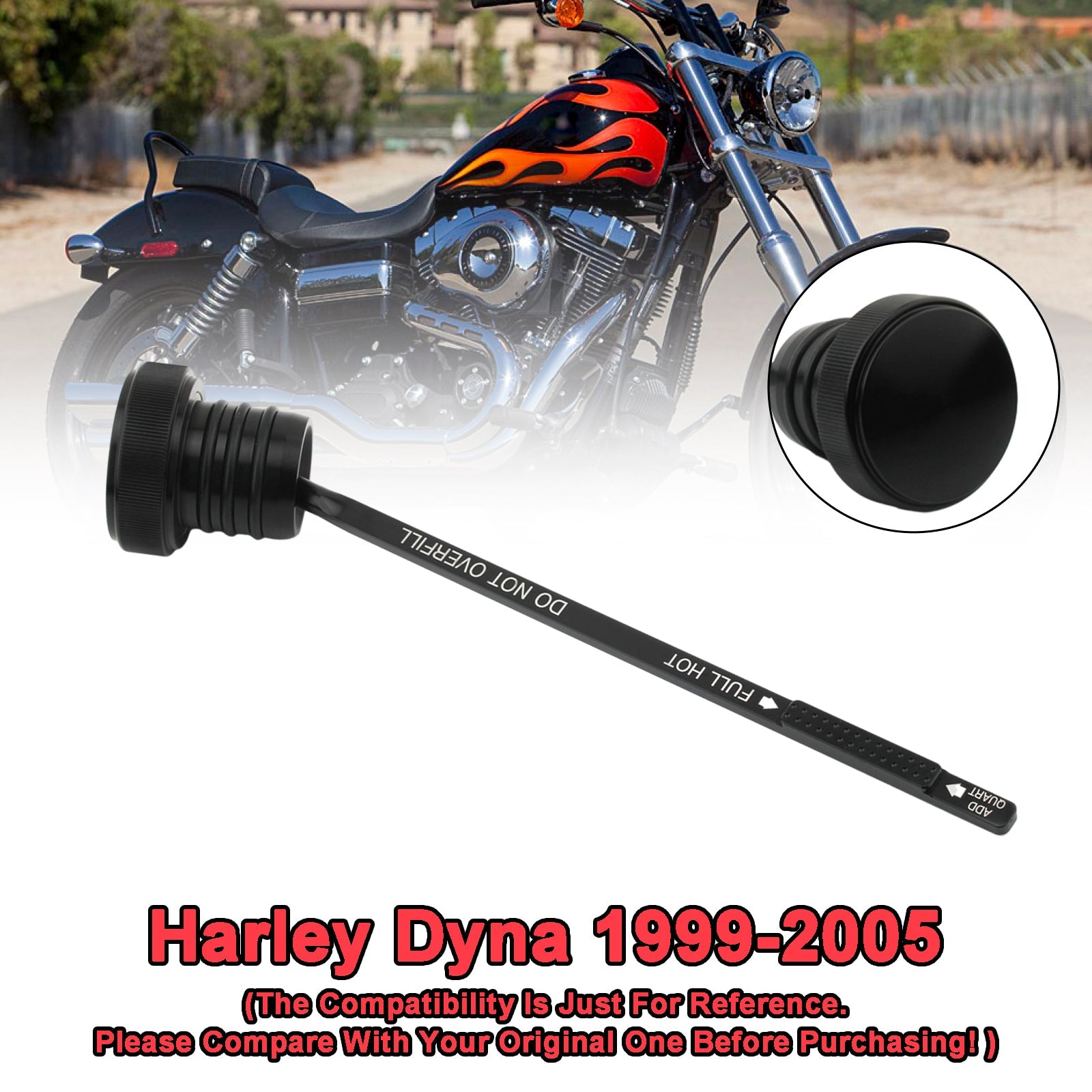 Tapa del tanque de medidor de aceite, 0710 Stopper-0150 para súper glidio FXDX FXDL DYNA 99-05