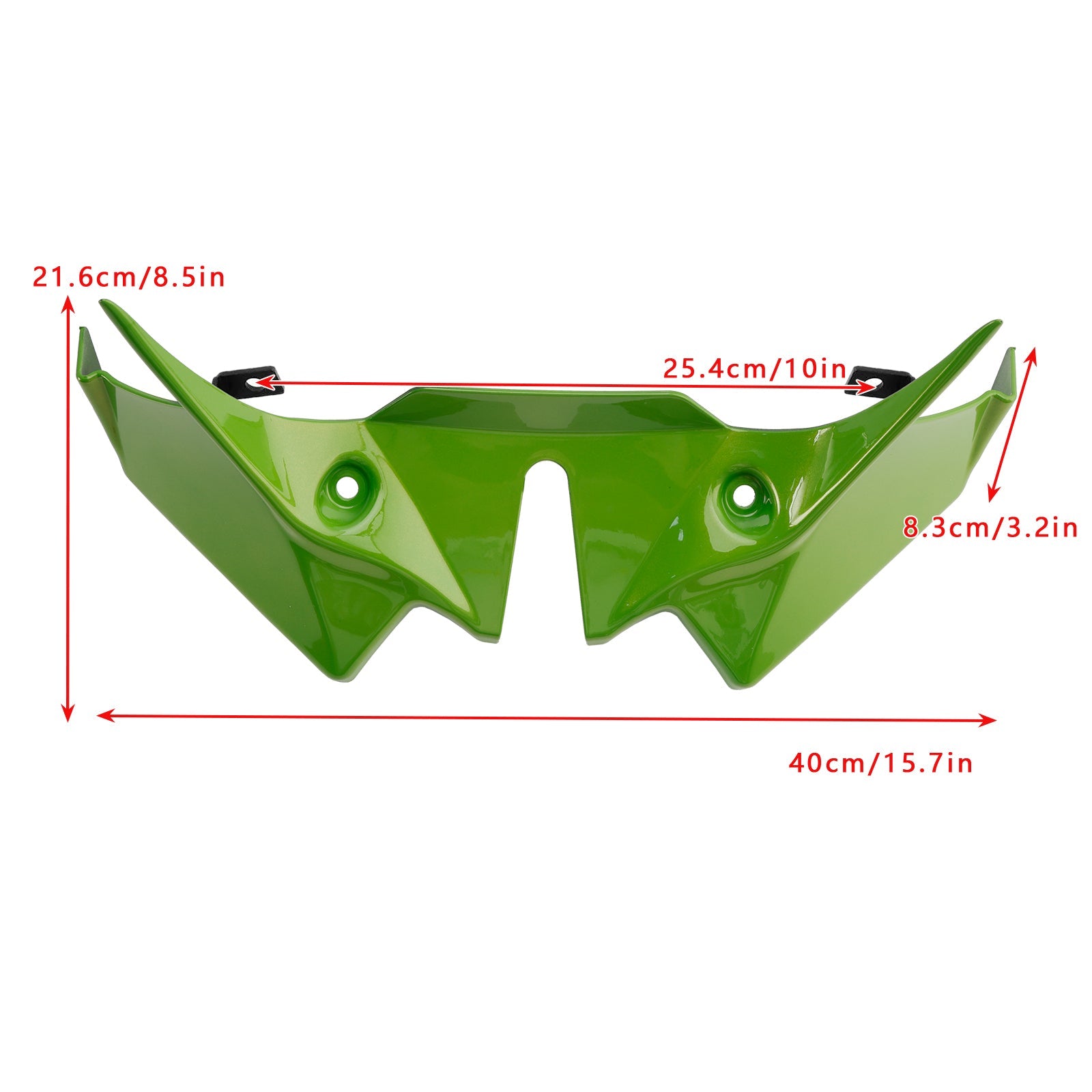 Kawasaki Z650 2021-2024, vaaleanvihreä, etupoilerin reilun jatke Kawasaki Z650