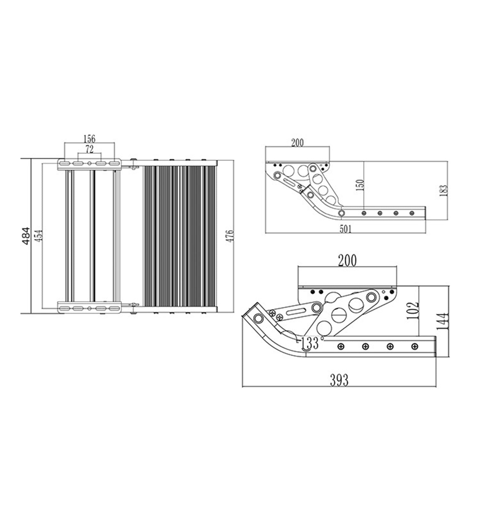 Escalera de tijera para camping, autocaravana, escalera de tijera de aluminio, escalera de tijera para quitar manualmente