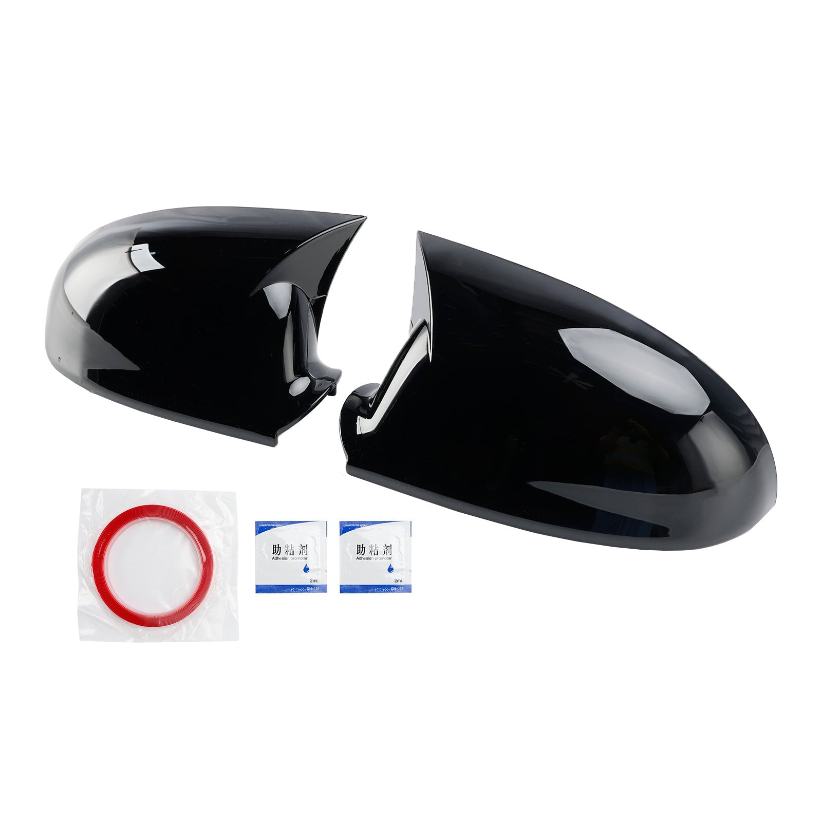 Cubierta de espejo retrovisor izquierdo y derecho, color negro brillante, compatible con VW Jetta 2005-2011