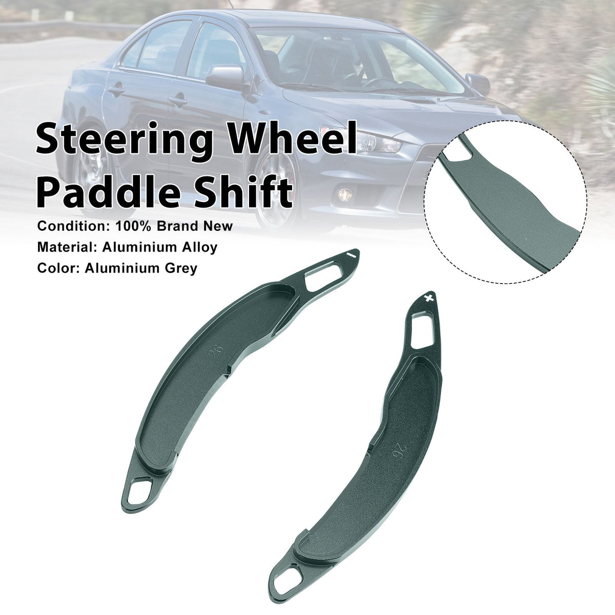 Stuurschakelpaddles voor Mitsubishi ASX 2013-2015, aluminiumgrijs