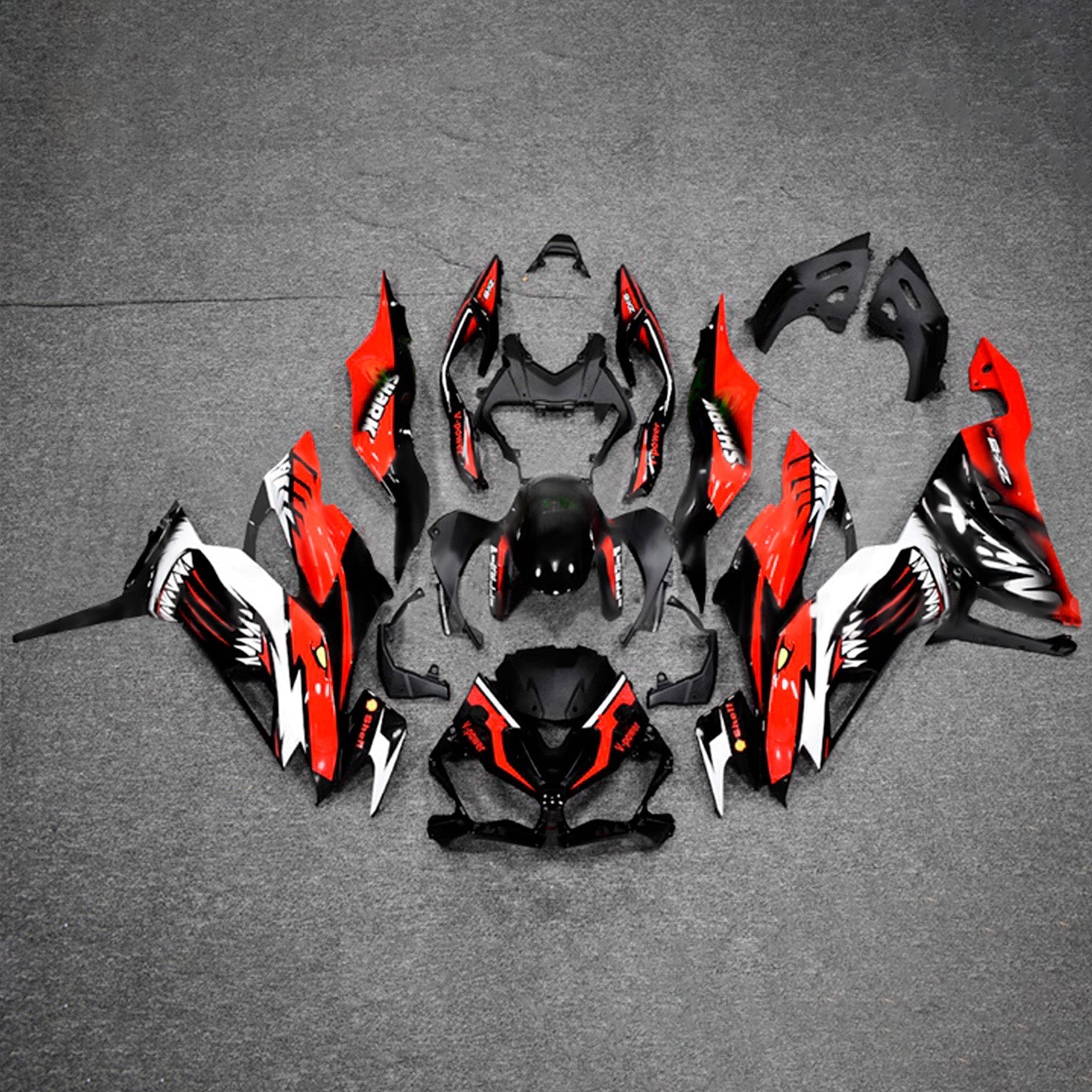 Kit de carénage injecté en plastique ABS compatible avec Kawasaki ZX6R 2019-2023