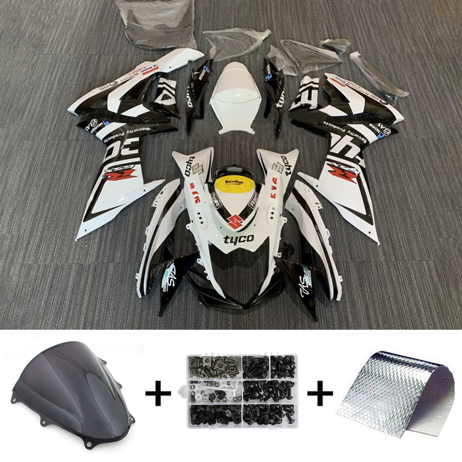 Amotopart Suzuki GSXR 600/750 2011-2023 K11 Kit de carenado de carrocería de plástico ABS