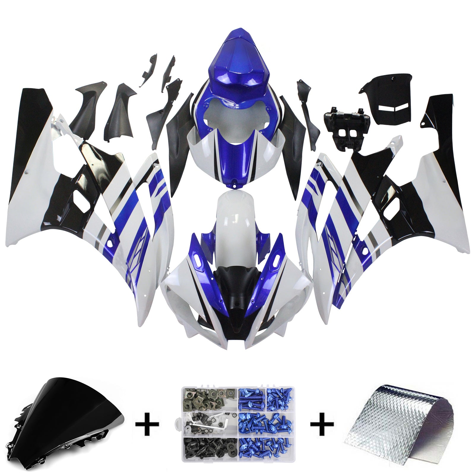 Kit de carénage à injection en plastique ABS pour Yamaha YZF 600 R6 2006-2007