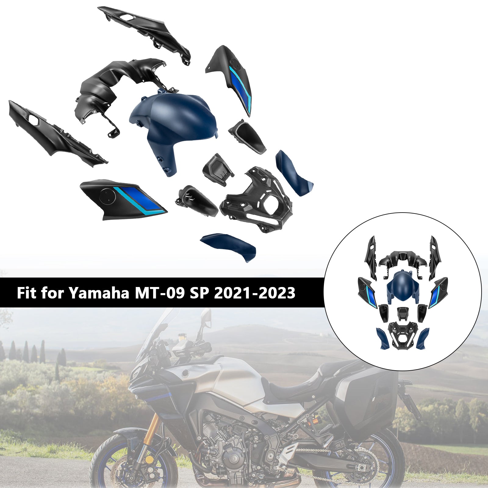 ABS Bodywork -kokouspaketin injektio Yamaha MT-09 / MT-09 SP 2021-2023 01#