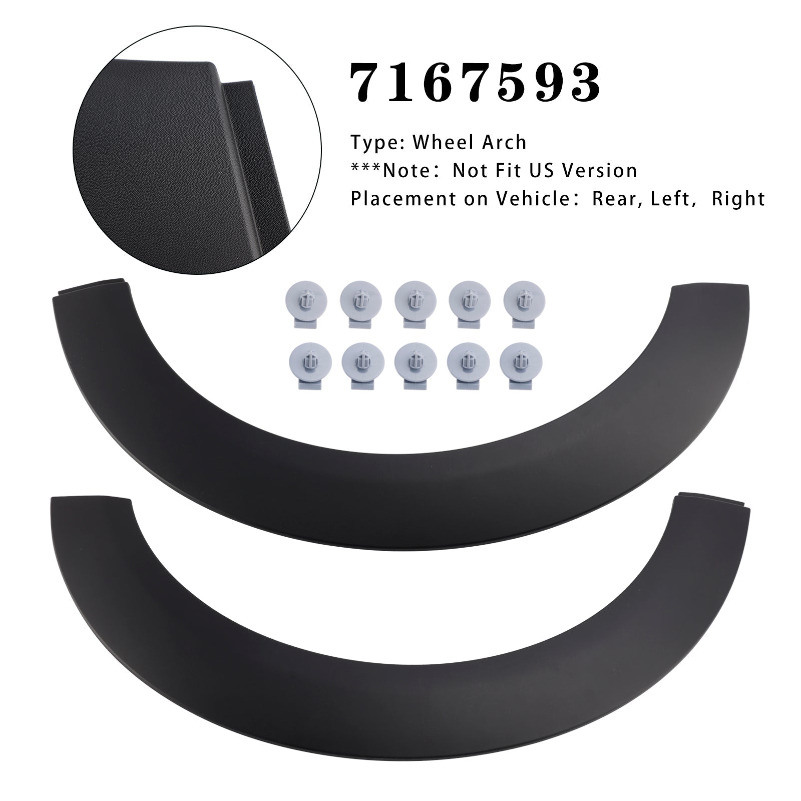 Coppia di raccordi per ruote posteriori posteriori e destro per Mini R55 7167593 594