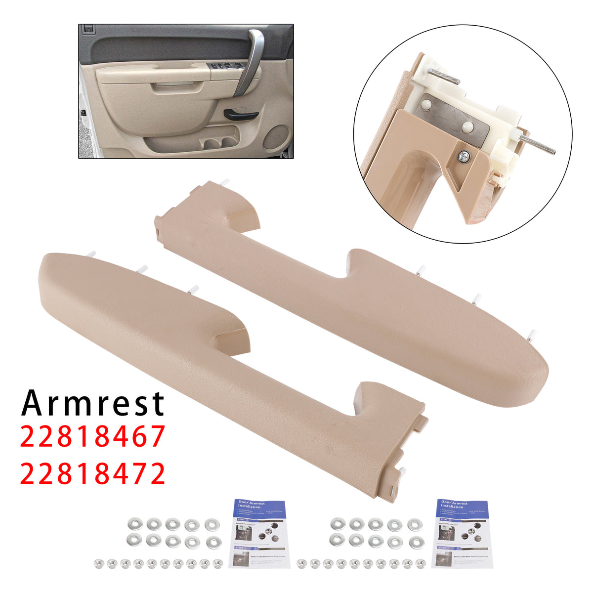 Etukyynärnojan korjaussarja, yhteensopiva Chevy Silverado 1500, 2500HD ja 3500HD (2010-2014) -mallien kanssa, beige.