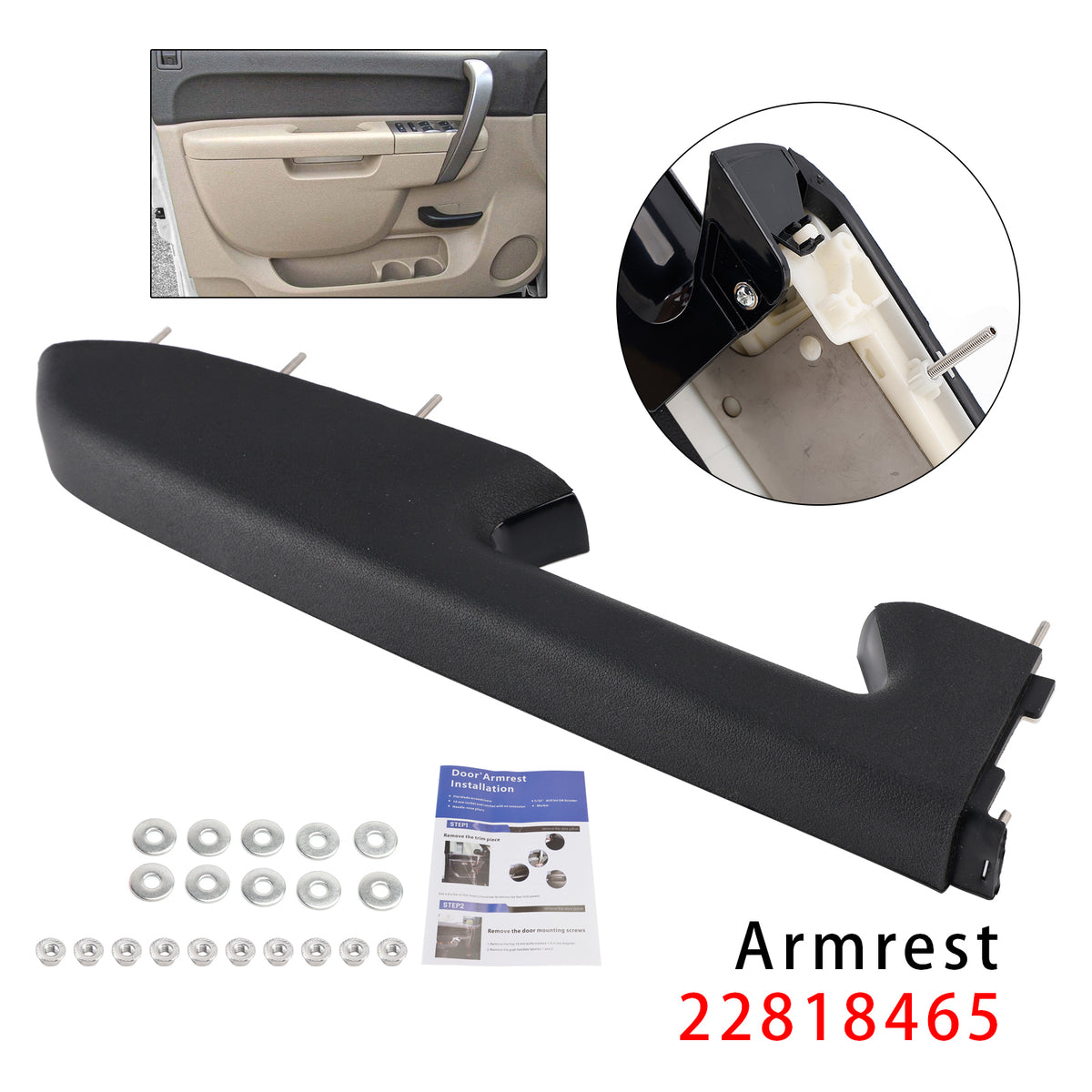 Zestaw naprawczy przedniego lewego podłokietnika kompatybilny z Chevy Silverado 1500 2500HD 3500HD 10-2014