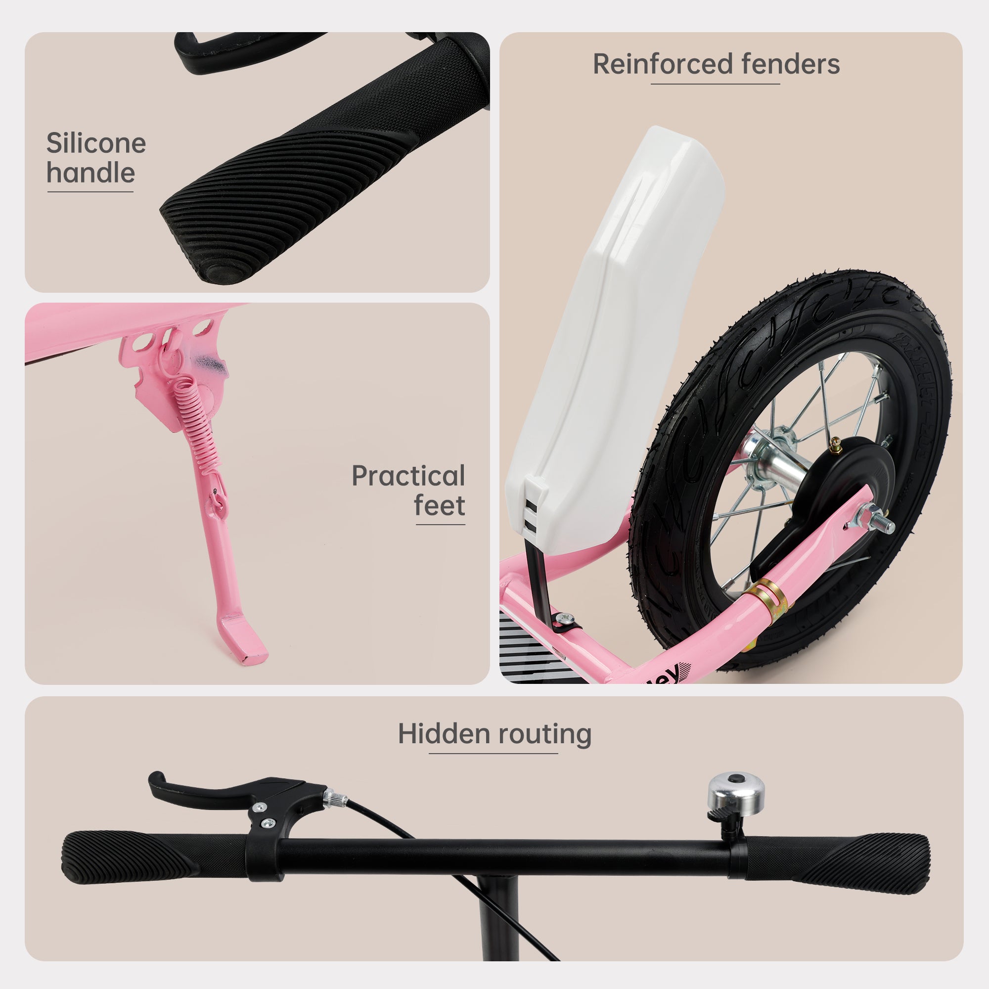 Trottinette enfant 12 pouces pneus gonflables freins double sécurité 8 ans et plus