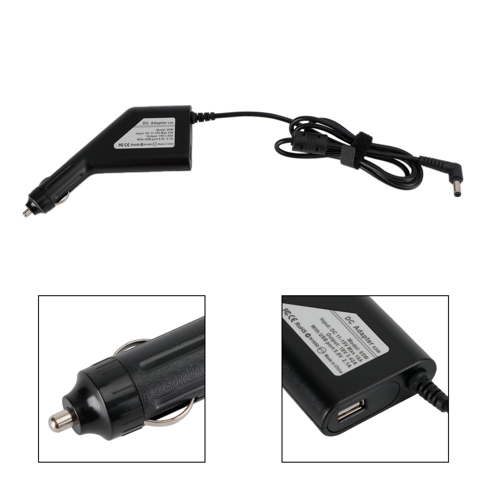 Chargeur Allume-Cigible Universel 19V 3.42A 65W 5.5x2.5mm pour Ordinateur Portable Asus Lenovo Acer Samsung