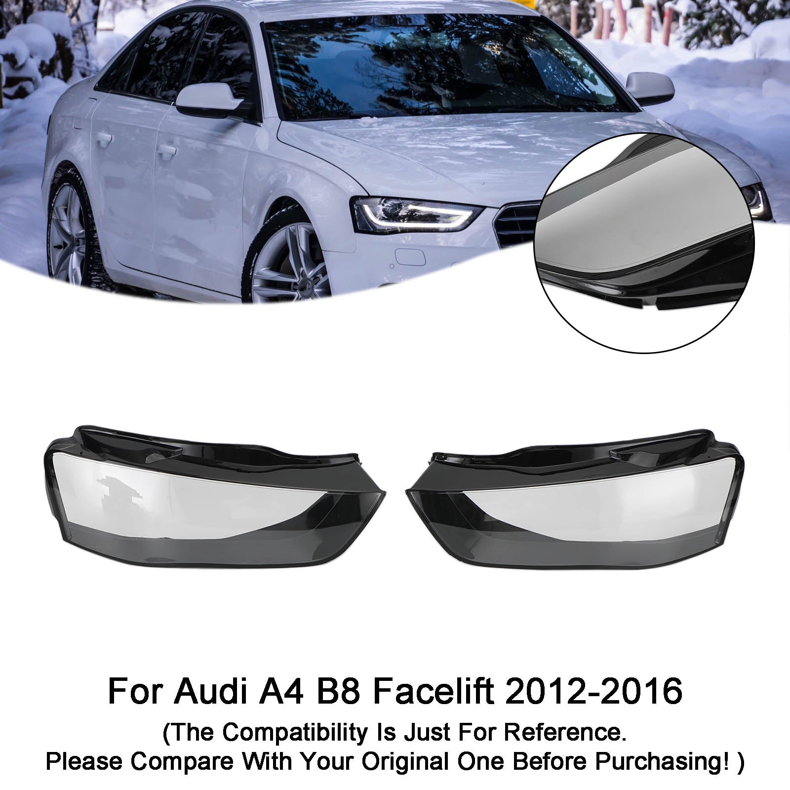 Leva žaromet Cache + desno 8K0941043 + 8K0941044 za Audi A4 B8 Restyled 2012-2016