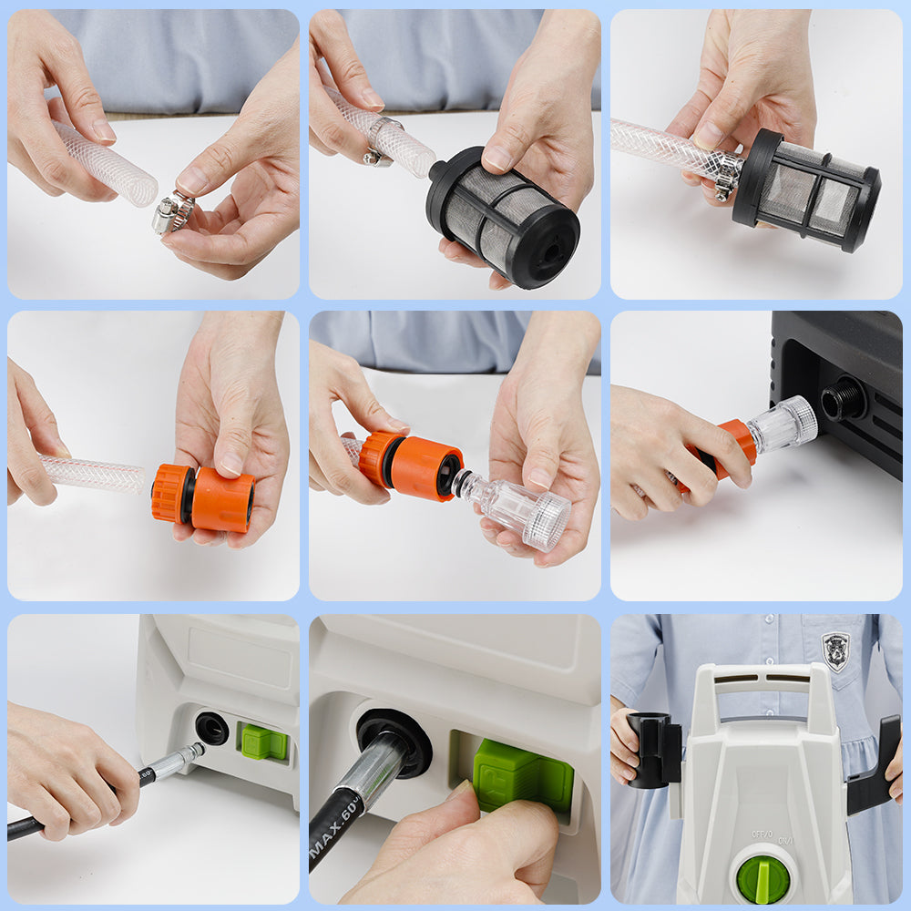 Nettoyeur haute pression électrique portable 1400W 3200PSI Max 1.8GPM