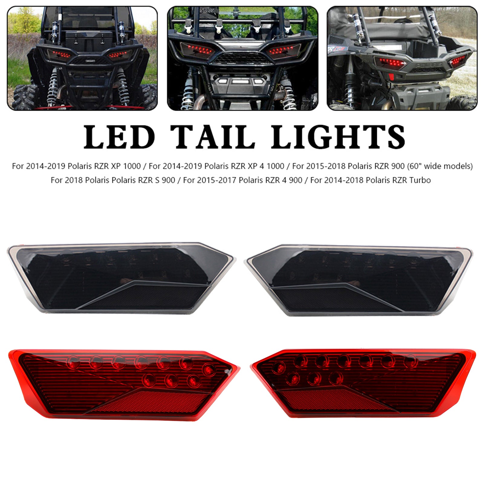 Luces traseras LED 2412341 2412342, para Polaris RZR Turbo 1000 XP 900 S 2014 - 2019