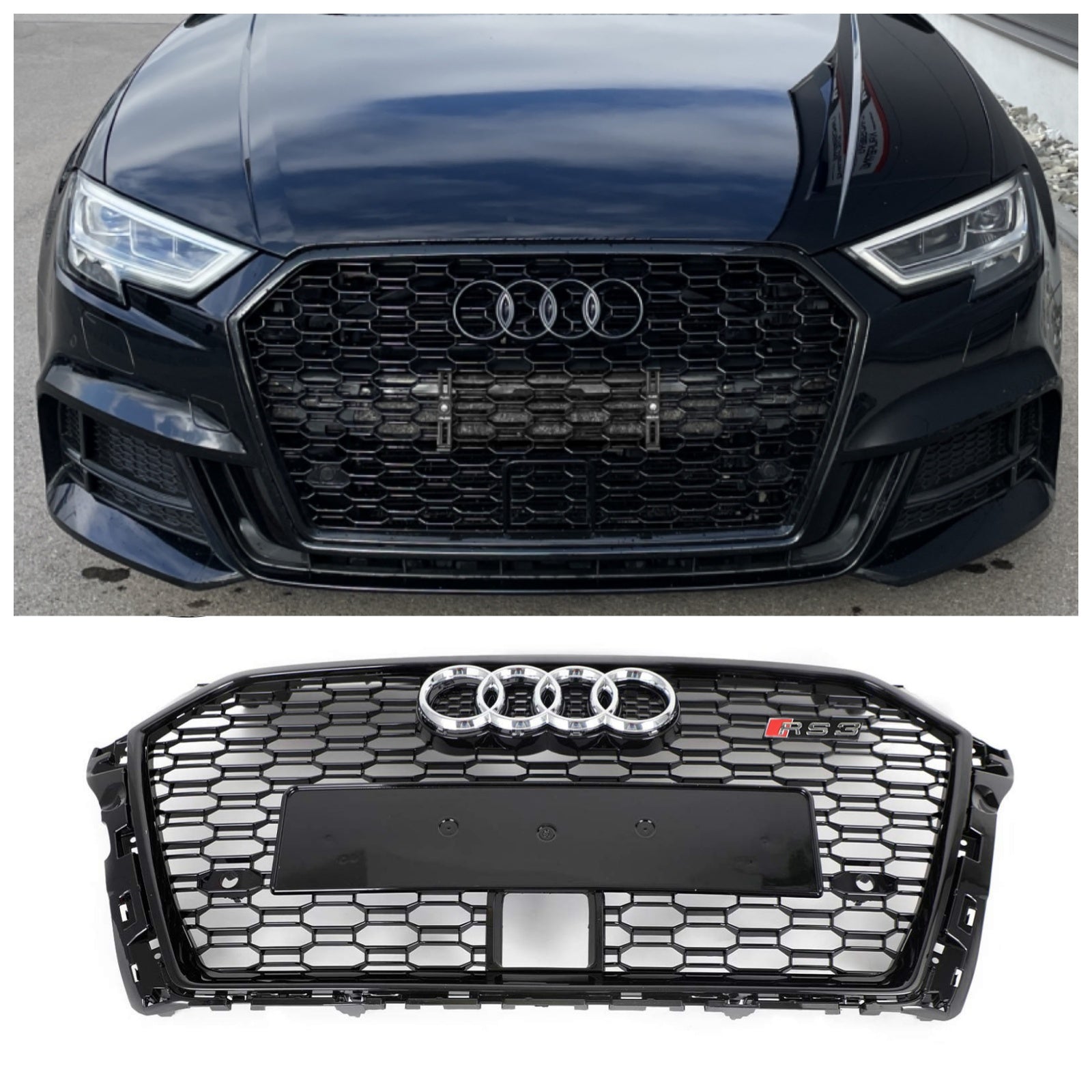 Grille voorste stijl neststijl RS3 voor Audi A3 S3 S3 S3 2017-2019 met Brillant Black Acc