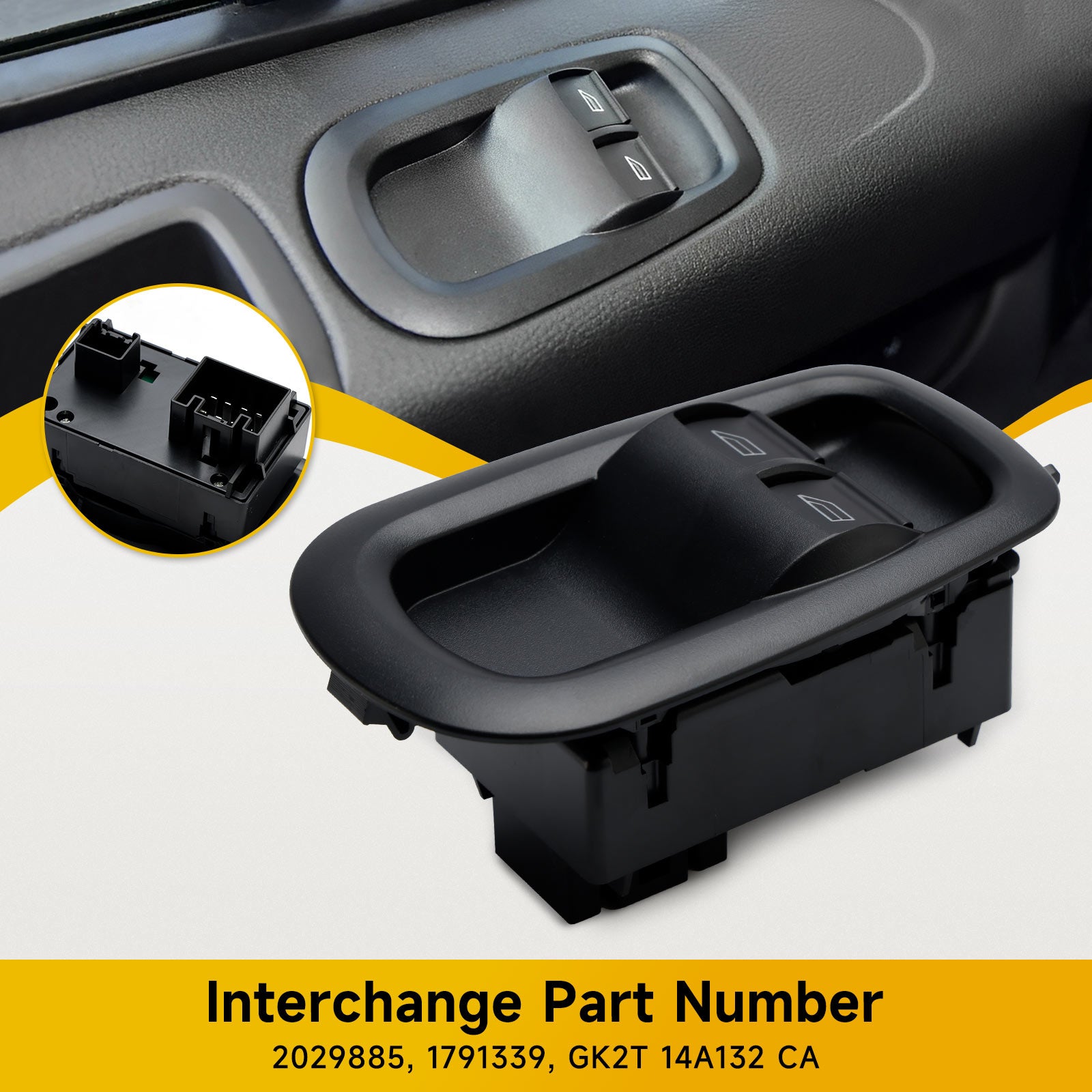 Ford Transit MK8 Custom 2014+ 1791339 Interrupteur double fenêtre pour porte latérale conducteur