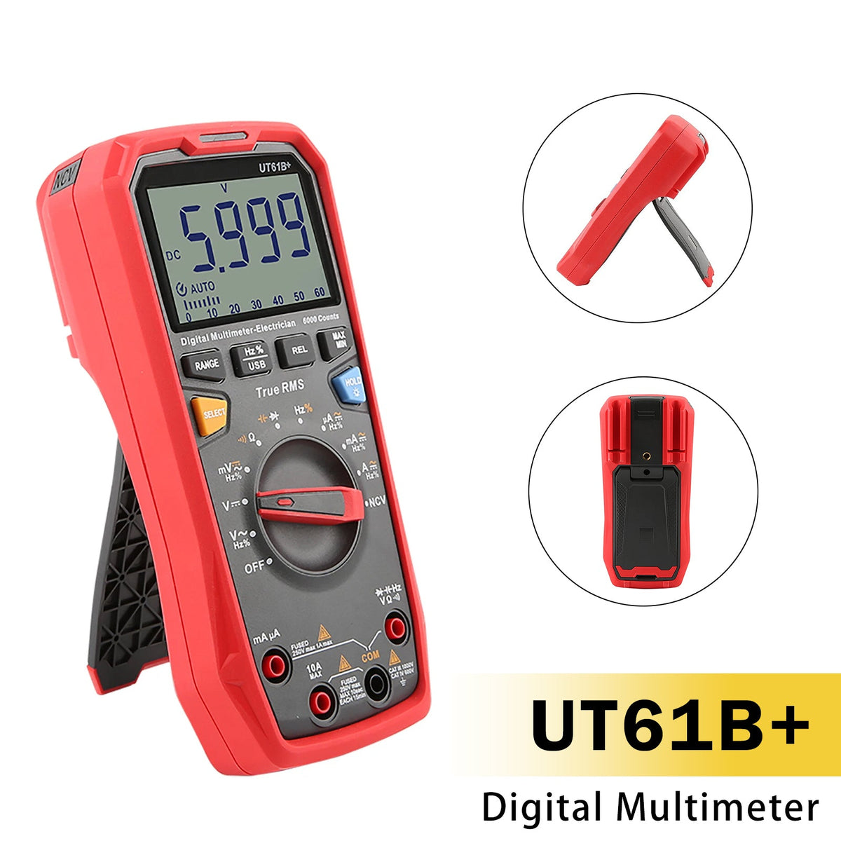 UT61B+ digitale multimeter: AC/DC-spannings-, stroom-, weerstands- en capaciteitstester