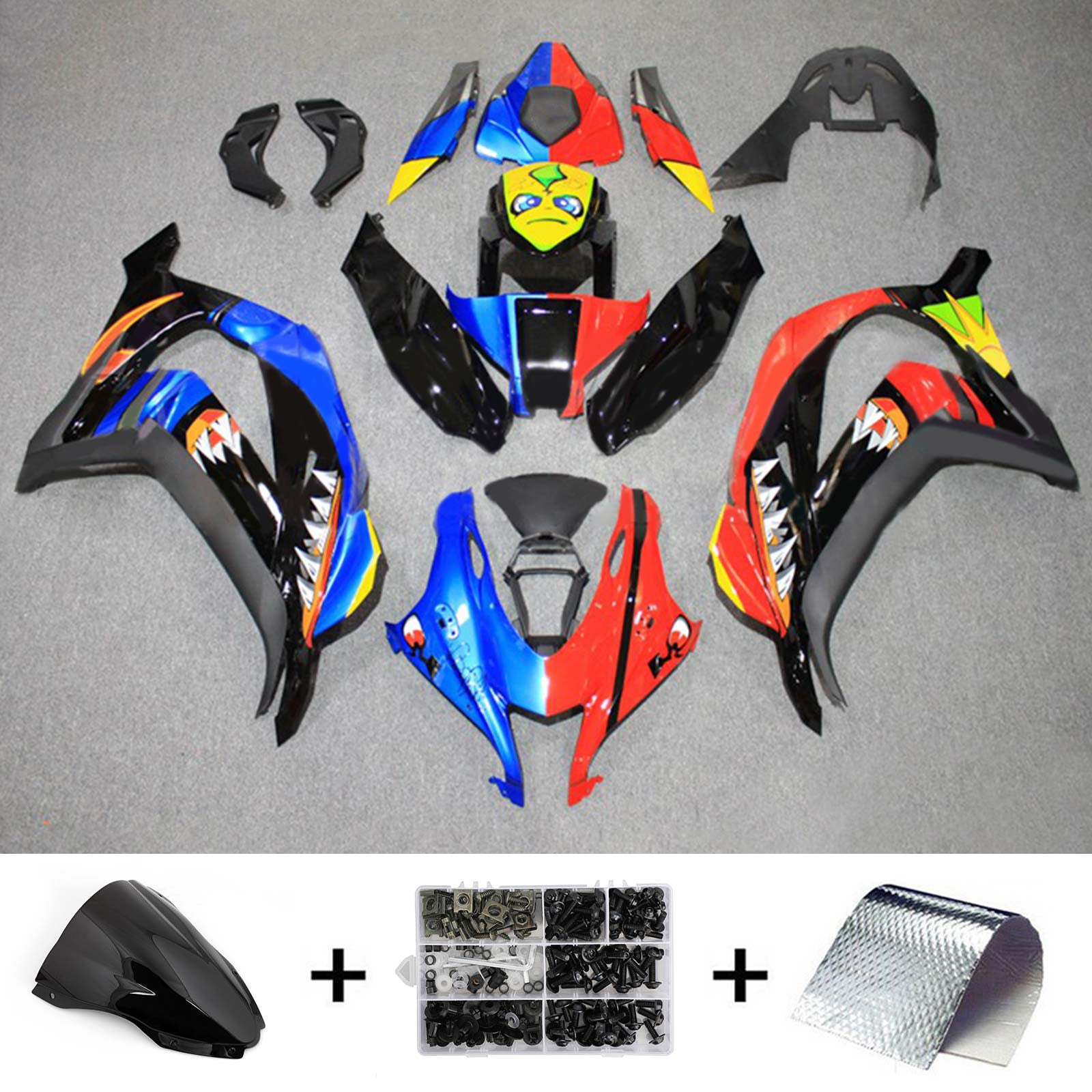 Kit de carénage en plastique ABS injecté compatible avec Kawasaki ZX10R 2016-2020