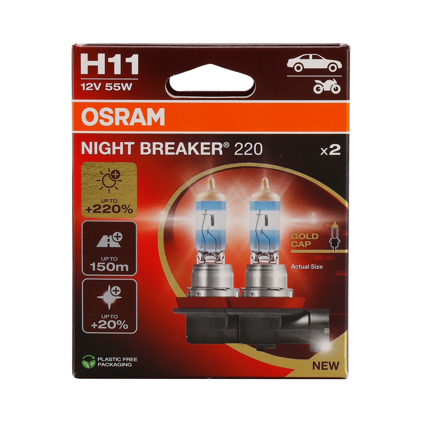 Veel 2 auto -lampen H11 64211NB220 12 V 55 W voor Osram