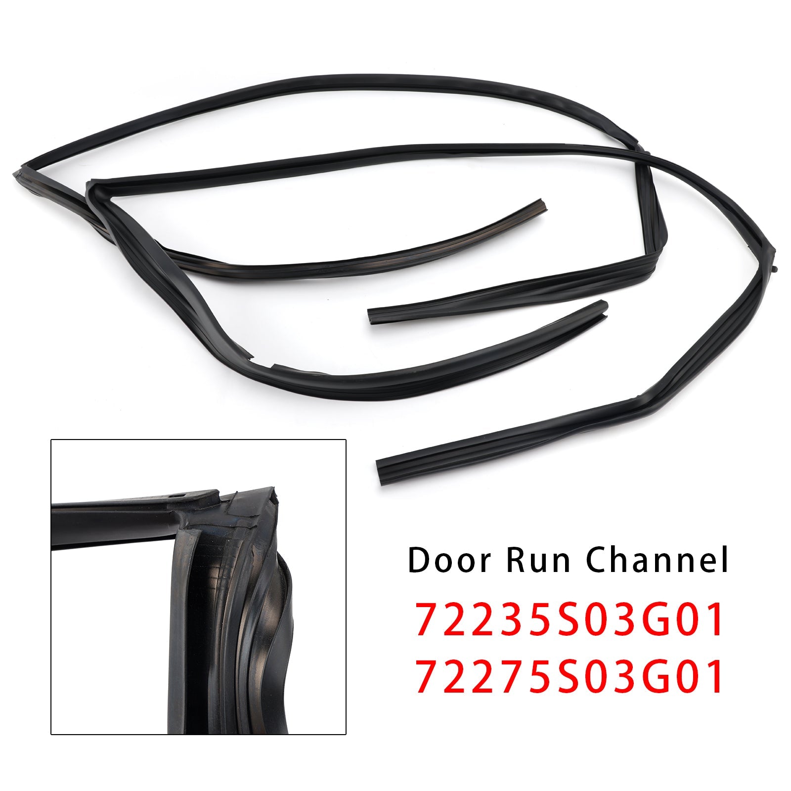 1996-2000 HONDA CIVIC EK4 EK9 2D 3D - 2 pièces - Rail de vitre de porte avant