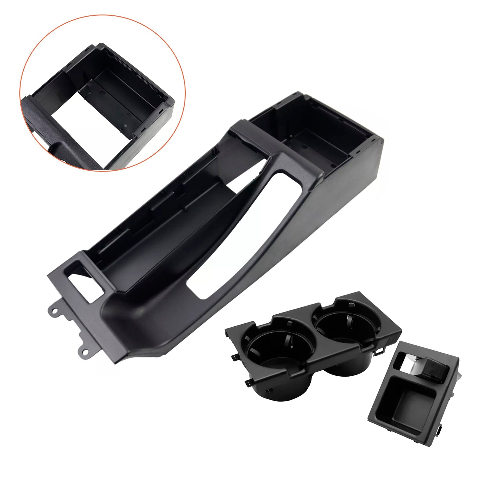 Black Central Console Udekorowanie dla BMW 3 E46 4-DOOR SERIING 1999-2005, DRIVELET I DRIVESTS 51168218305