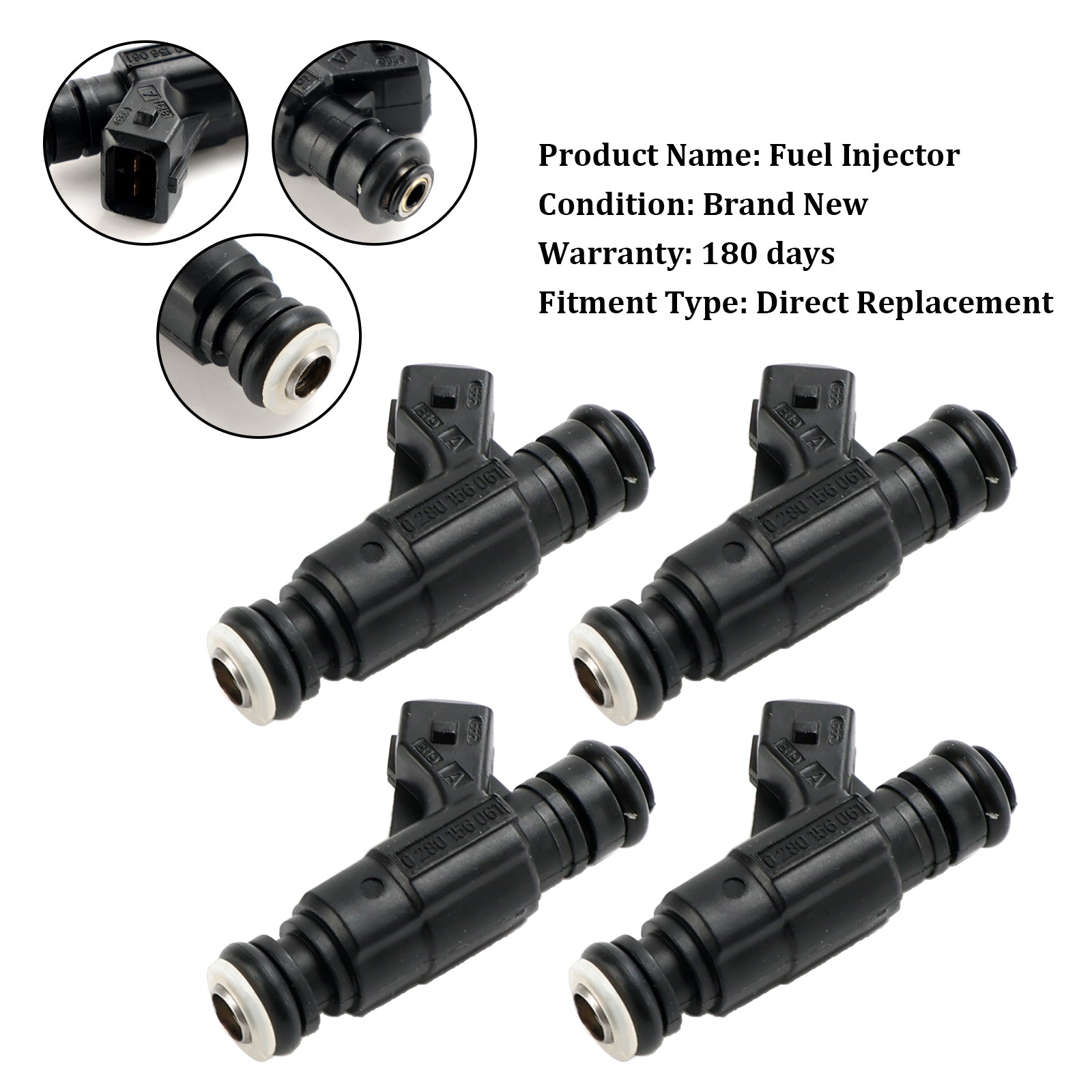 4PCS Fuel Injector 0280156061 Pour Audi Pour Volkswagen 1.8L 852-12184