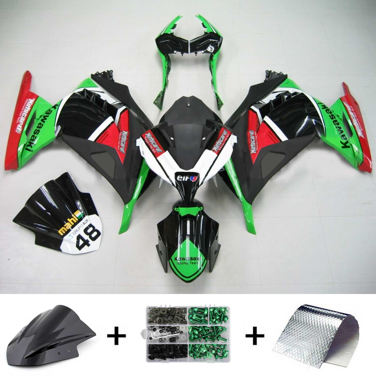 2013-2017 Kawasaki EX300 / Ninja300 Kit de carenado de inyección de carrocería de plástico ABS