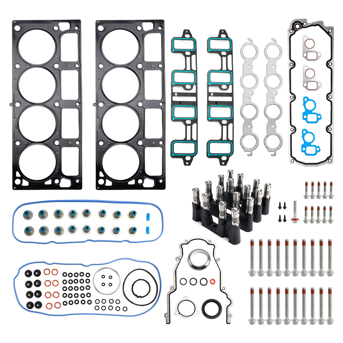 Cilinderkoppakking en klepstoterboutenset (niet-AFM) voor Chevrolet Suburban 6.0L 5967CC 364CID V8 (16 kleppen) 2016