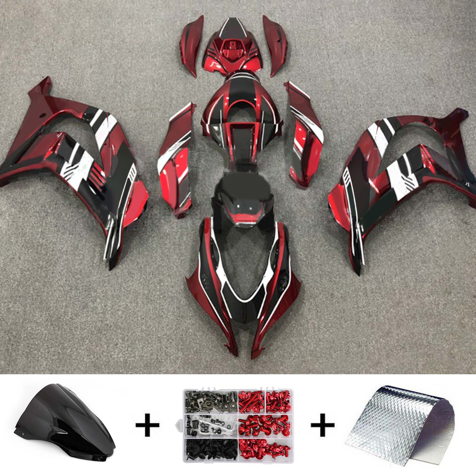 Kit de carénage en plastique ABS injecté compatible avec Kawasaki ZX10R 2016-2020