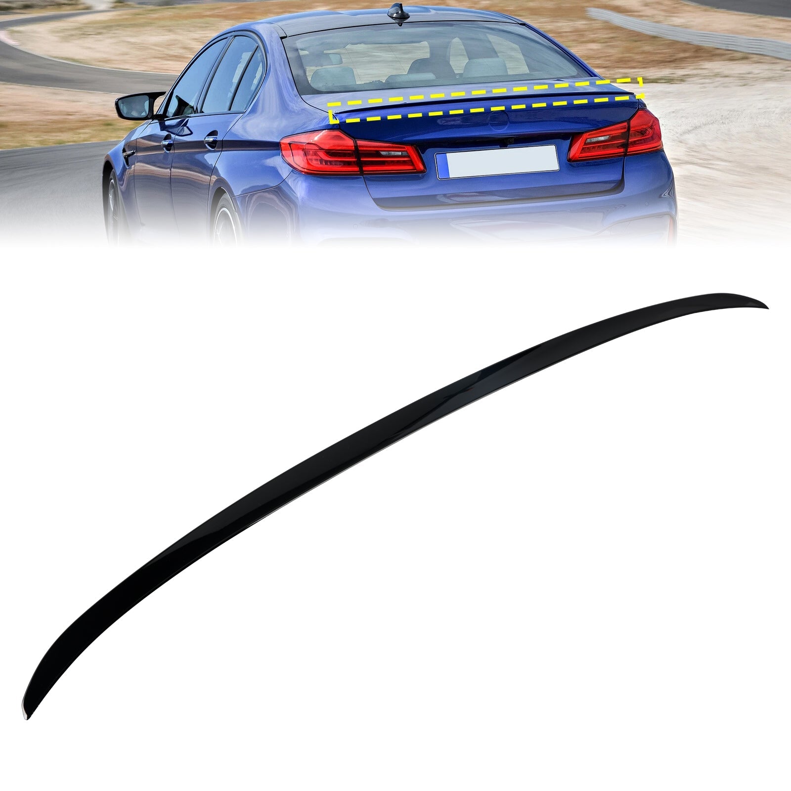 Aileron arrière noir brillant style M5 pour BMW Série 5 G30 Berline (2017-2023)