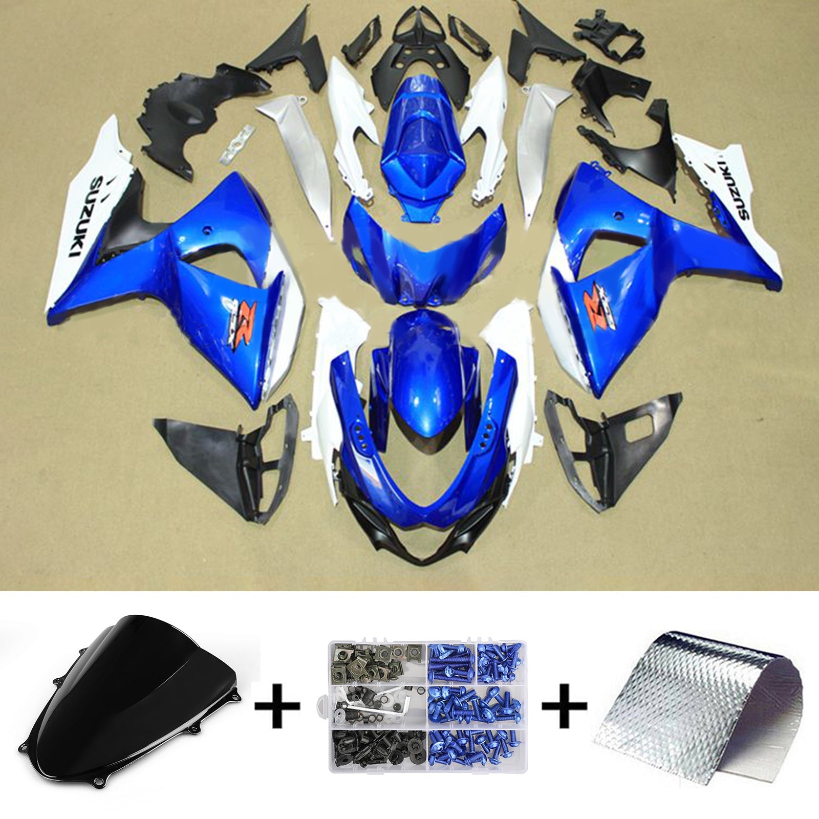 Amotopart Suzuki GSXR1000 2009-2016 K9 Kit Carénage Carrosserie Plastique ABS