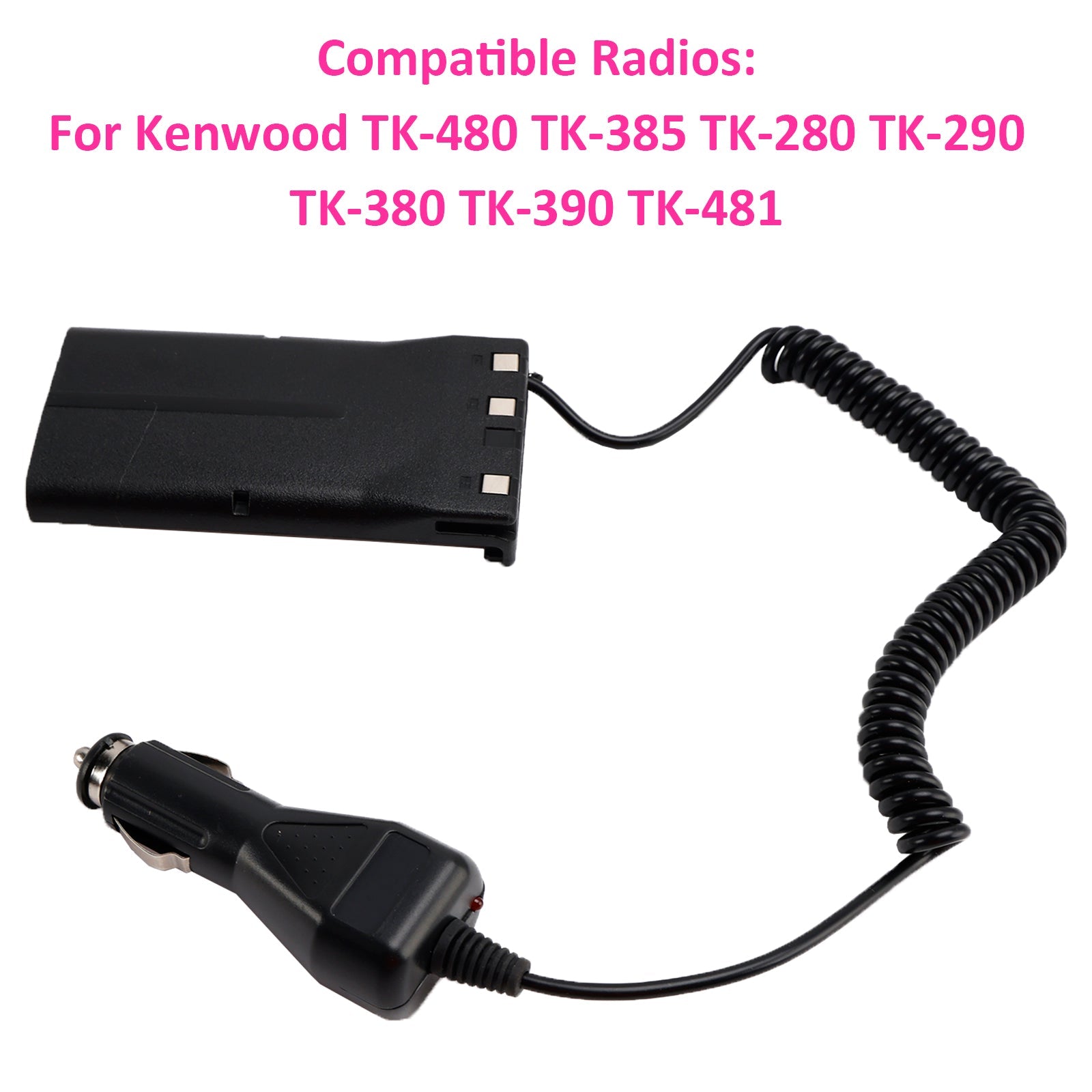 Adaptateur éliminateur de batterie pour chargeur de voiture compatible avec les modèles TK-480, TK-385, TK-280, TK-290 et TK-380.